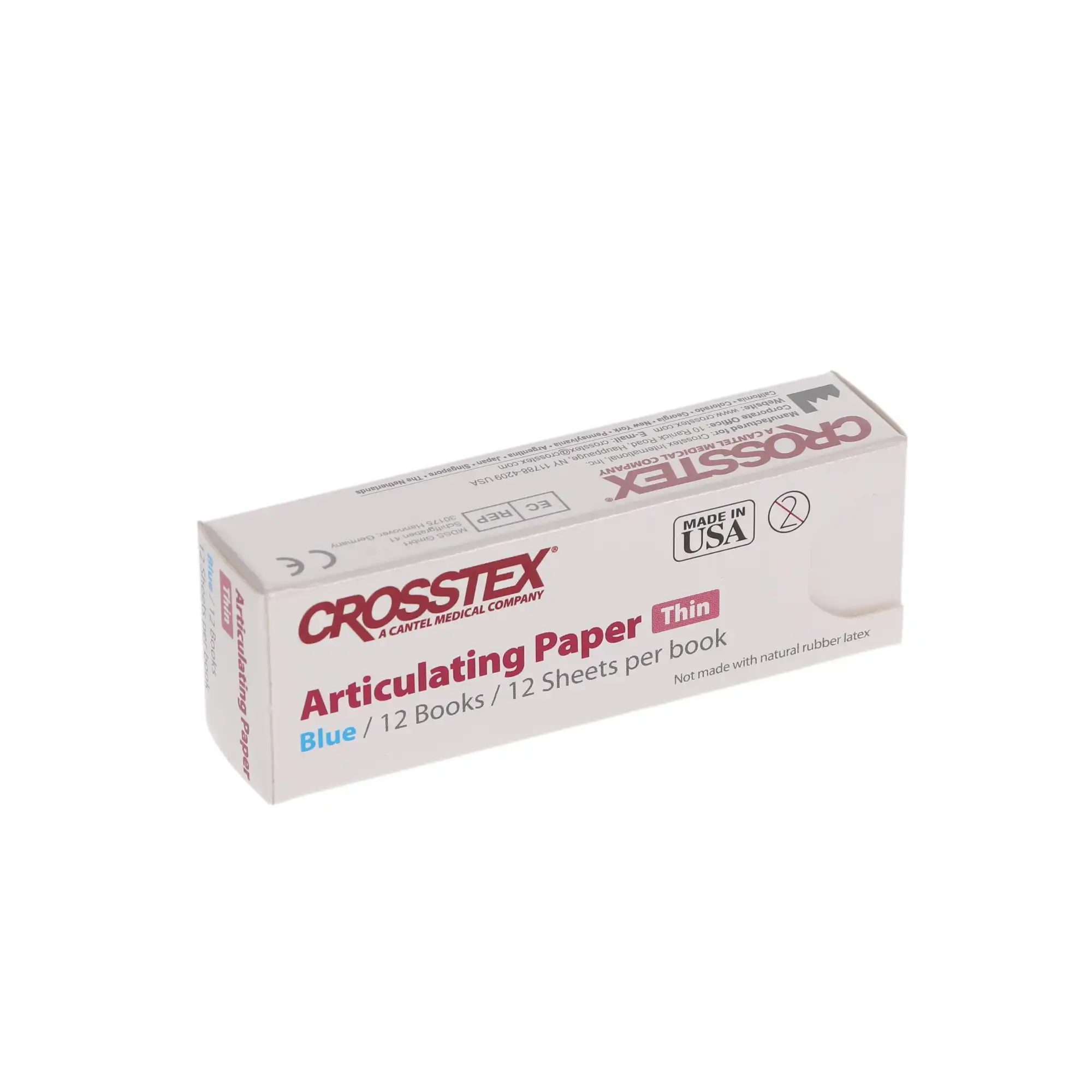 Crosstex Articulating Paper Pre-Cut Strip, Thin, 71 Microns, Blue, 144/Box, TPT thumbnail 3