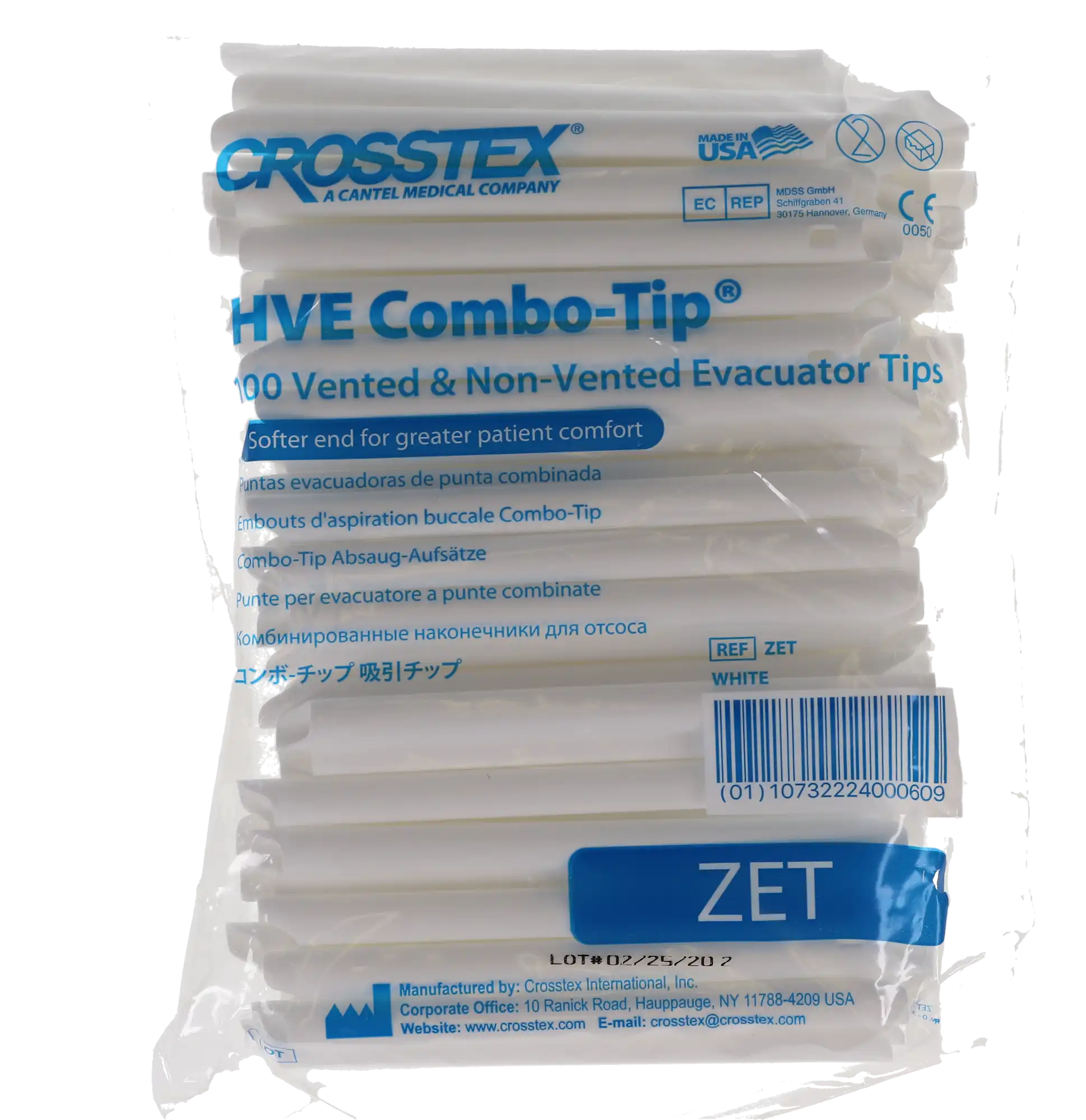 Crosstex MaxVac Plus Combo-Tip High-Volume Evacuator Tips, White, Vented/Non-Vented, 100/Pk, ZET thumbnail 5