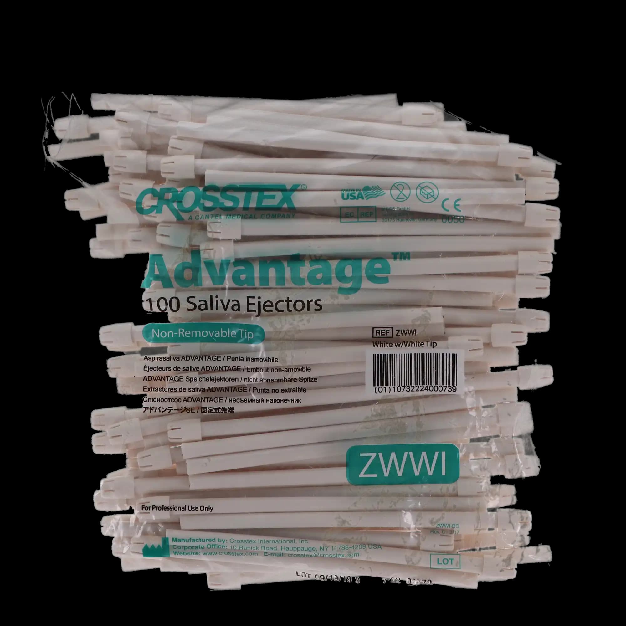 Advantage Saliva Ejectors, White/White, Wire-Reinforced, Latex-Free, 100/Pk, ZWWI thumbnail 4