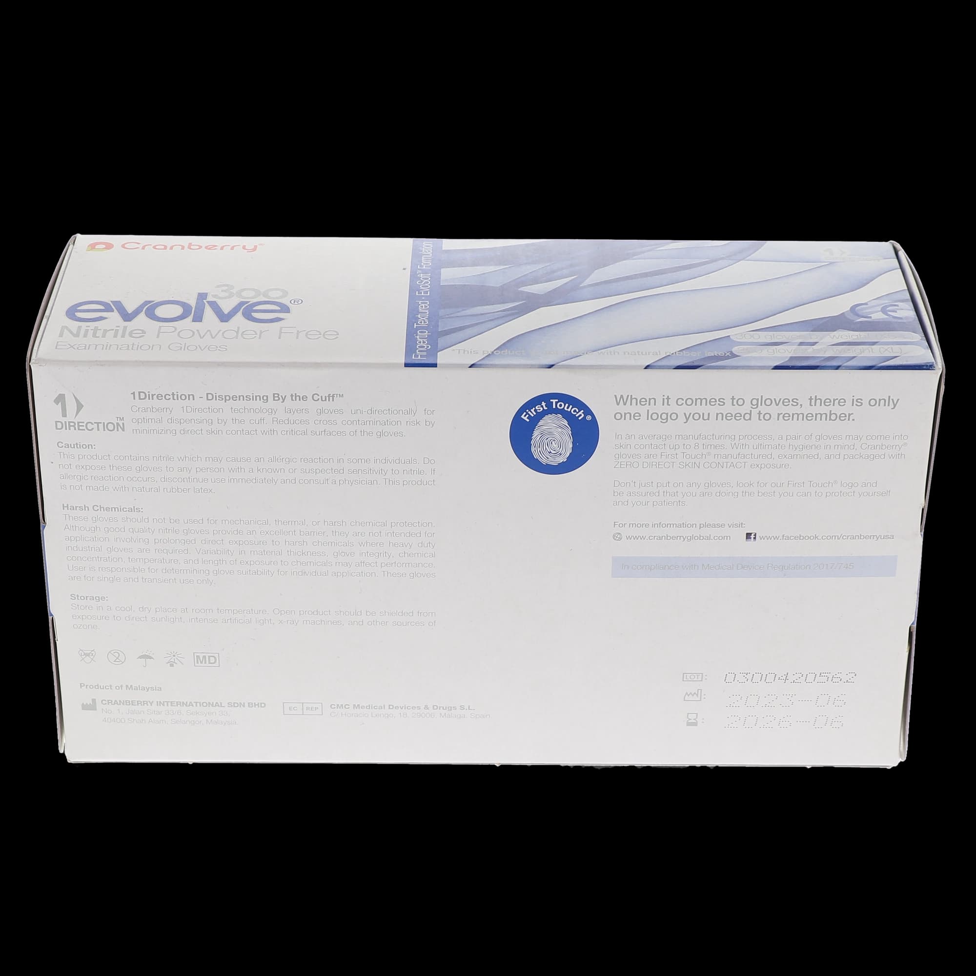Cranberry Evolve 300 Nitrile Exam Gloves, Powder-Free, Non-Sterile, Small, Royal Blue, Textured Fingertips, 300/Box, CR3306 thumbnail 11