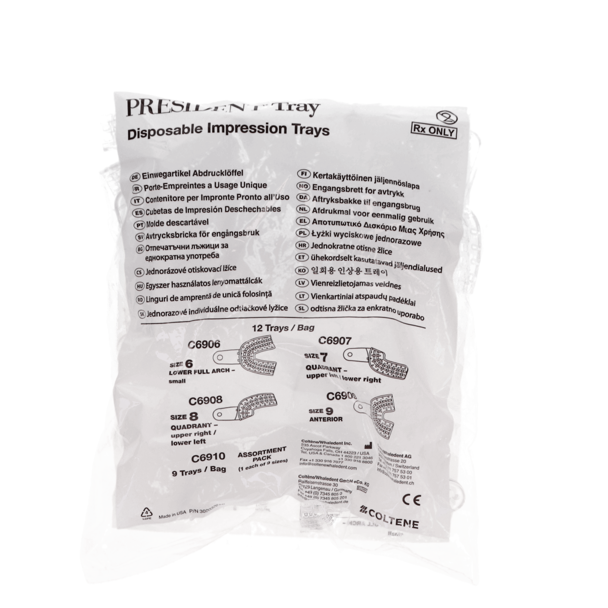 President Disposable Impression Trays, Clear, Perforated, #4 Lower Medium, 12/Pk, C6904 thumbnail 5