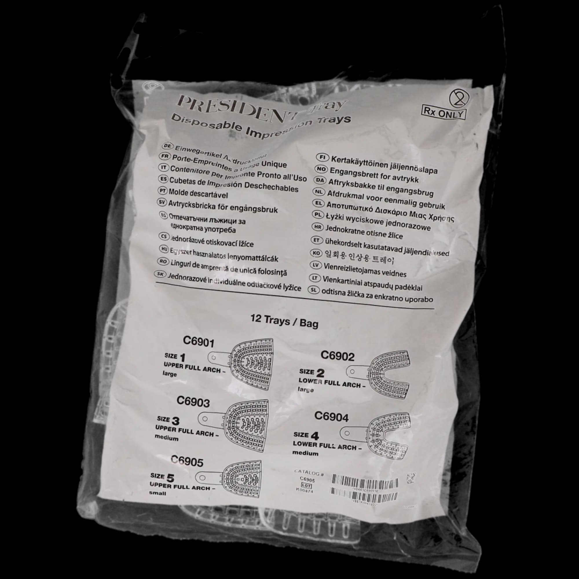 President Disposable Perforated Impression Tray #5 Small Upper, Clear, 12/Pk, C6905 thumbnail 8