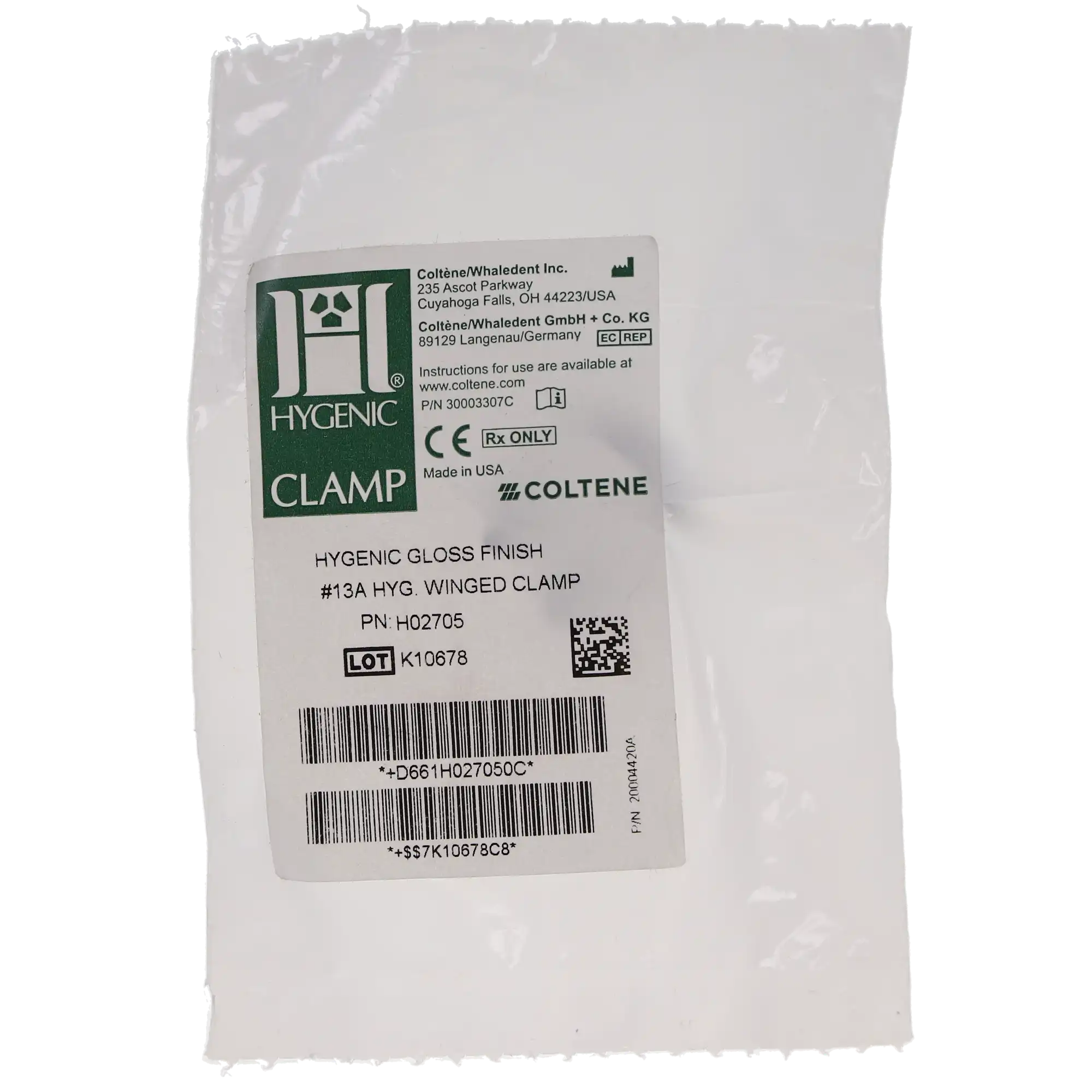 Hygenic Rubber Dam Clamp, #13A, Winged, Gloss Finish, Serrated Jaw, Upper Right Molar, 1/Pk, H02705 thumbnail 5