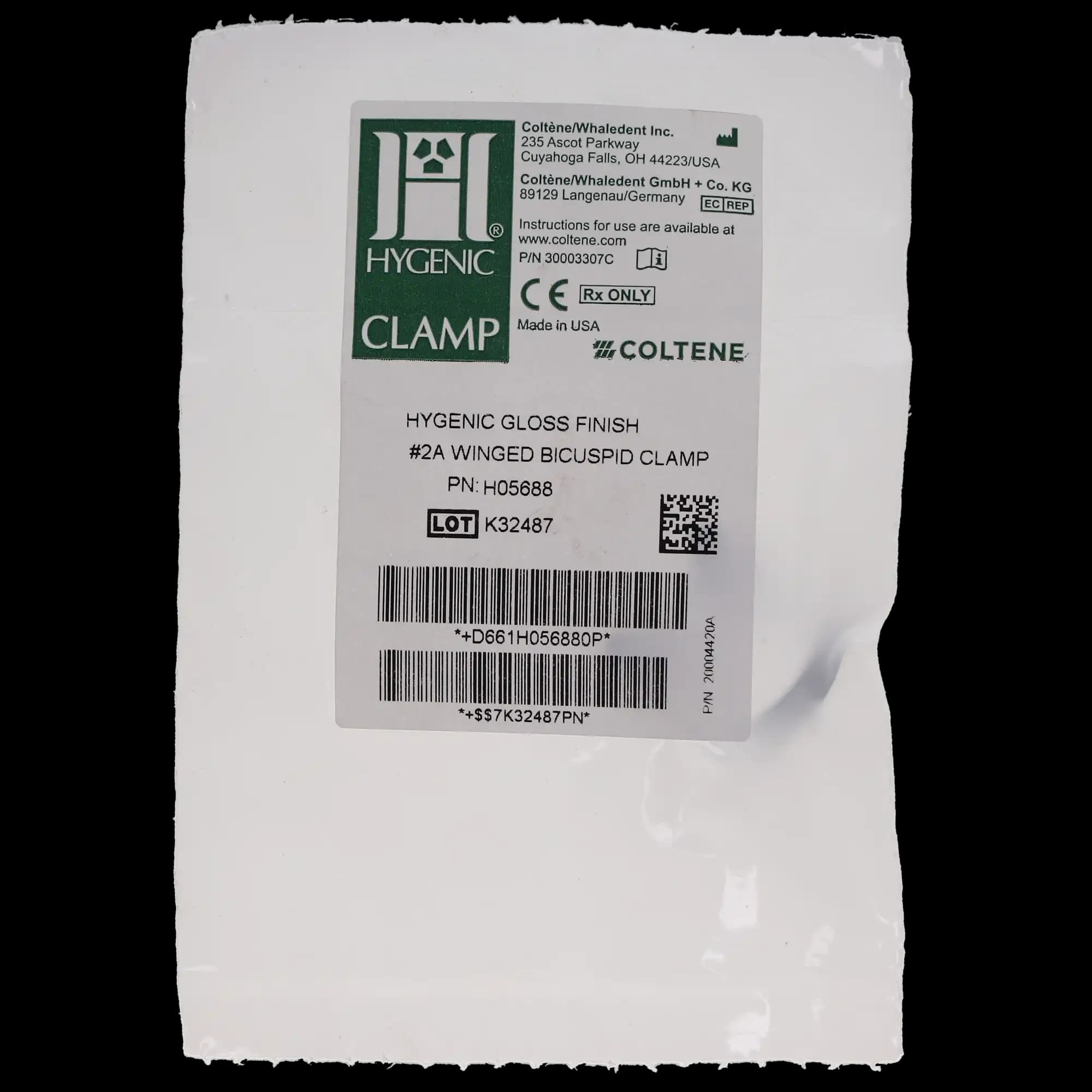 Hygenic Rubber Dam Clamp, #2A, Winged, Gloss Finish, Premolars and Upper Incisors, 1/Pk, H05688 thumbnail 5