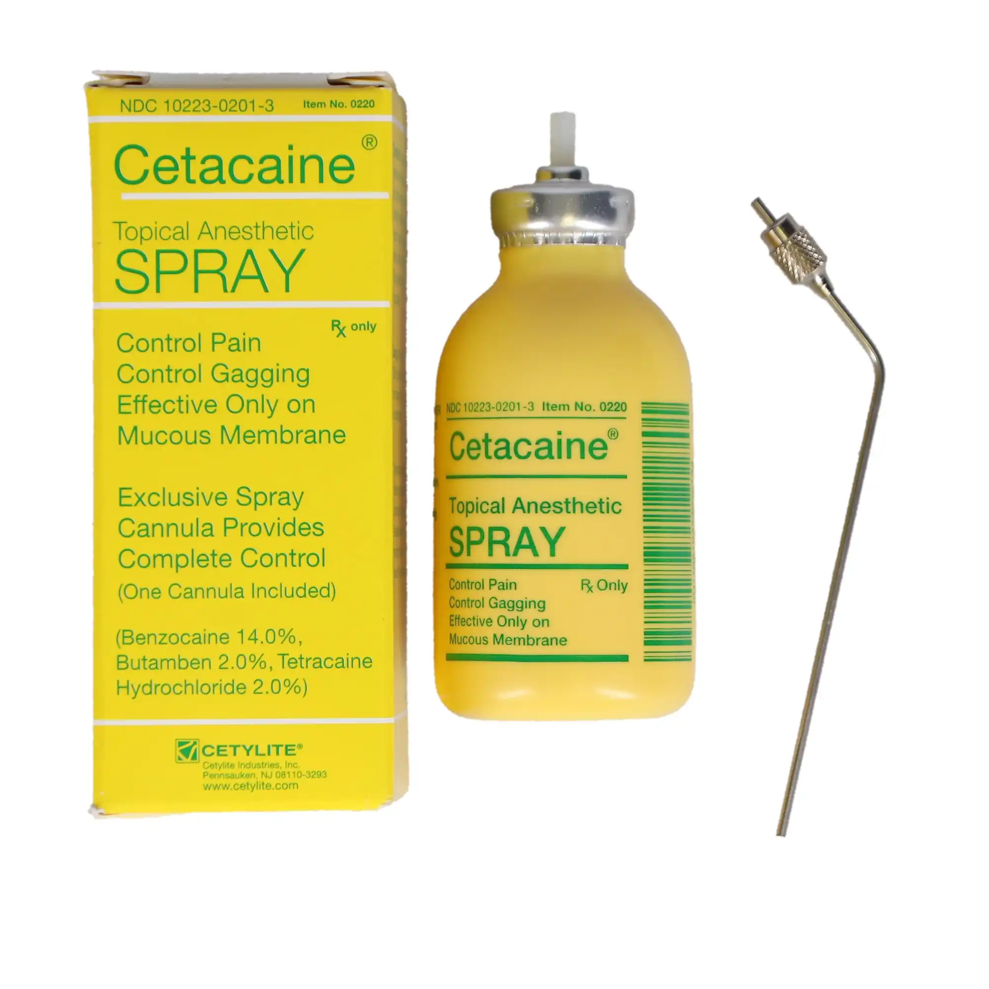 Cetacaine Topical Anesthetic Spray, 20g Bottle with Cannula, Benzocaine 14% / Butamben 2% / Tetracaine HCl 2%, 0220 thumbnail 9