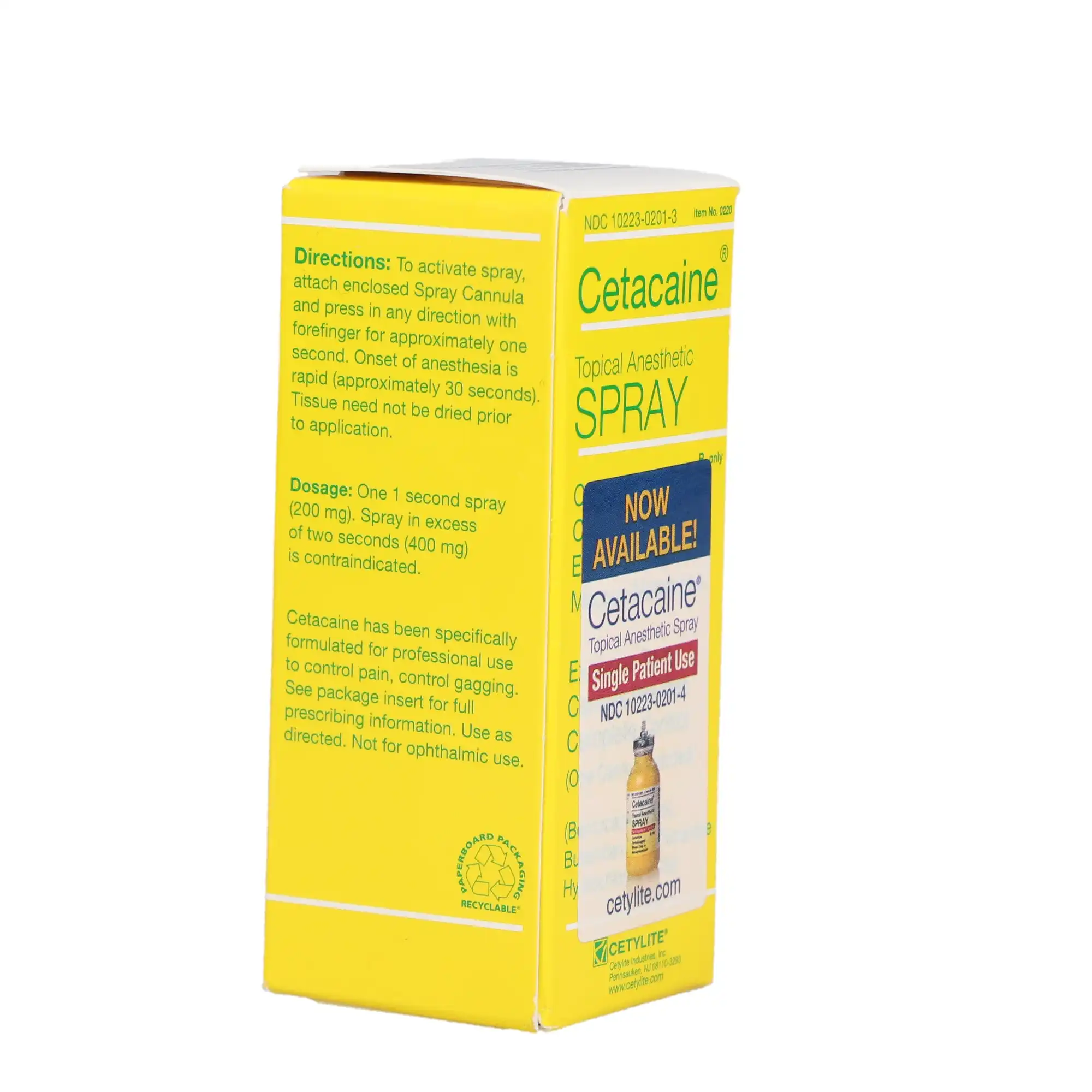 Cetacaine Topical Anesthetic Spray, 20g Bottle with Cannula, Benzocaine 14% / Butamben 2% / Tetracaine HCl 2%, 0220 thumbnail 11