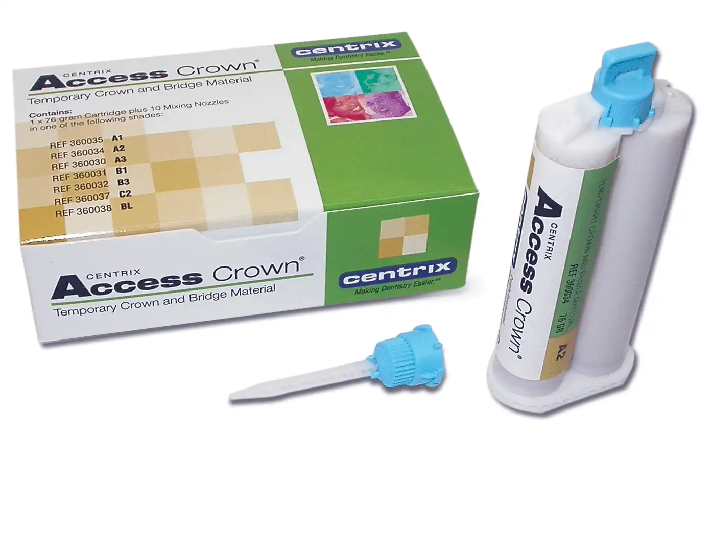 Access Crown® Temporary Crown and Bridge Material, Bis-Acryl, Shade A3, 76g Cartridge Refill with 10 SuperMixer™ Nozzles, 360030 thumbnail 10
