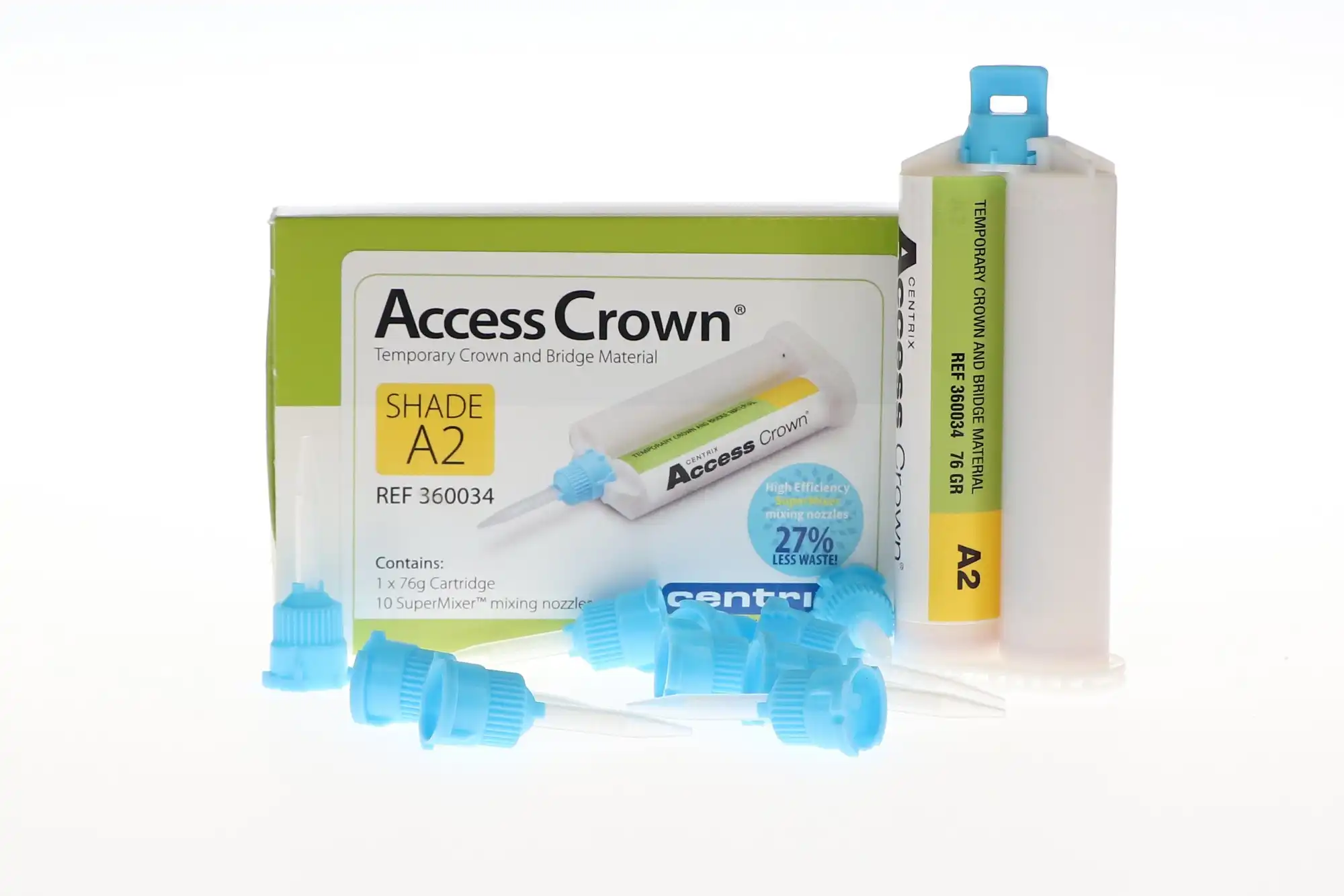 Access Crown Bis-Acryl Temporary Crown & Bridge Material, Shade A2, 76 g Cartridge with 10 SuperMixer™ Nozzles, 1 Kit, 360034 thumbnail 10