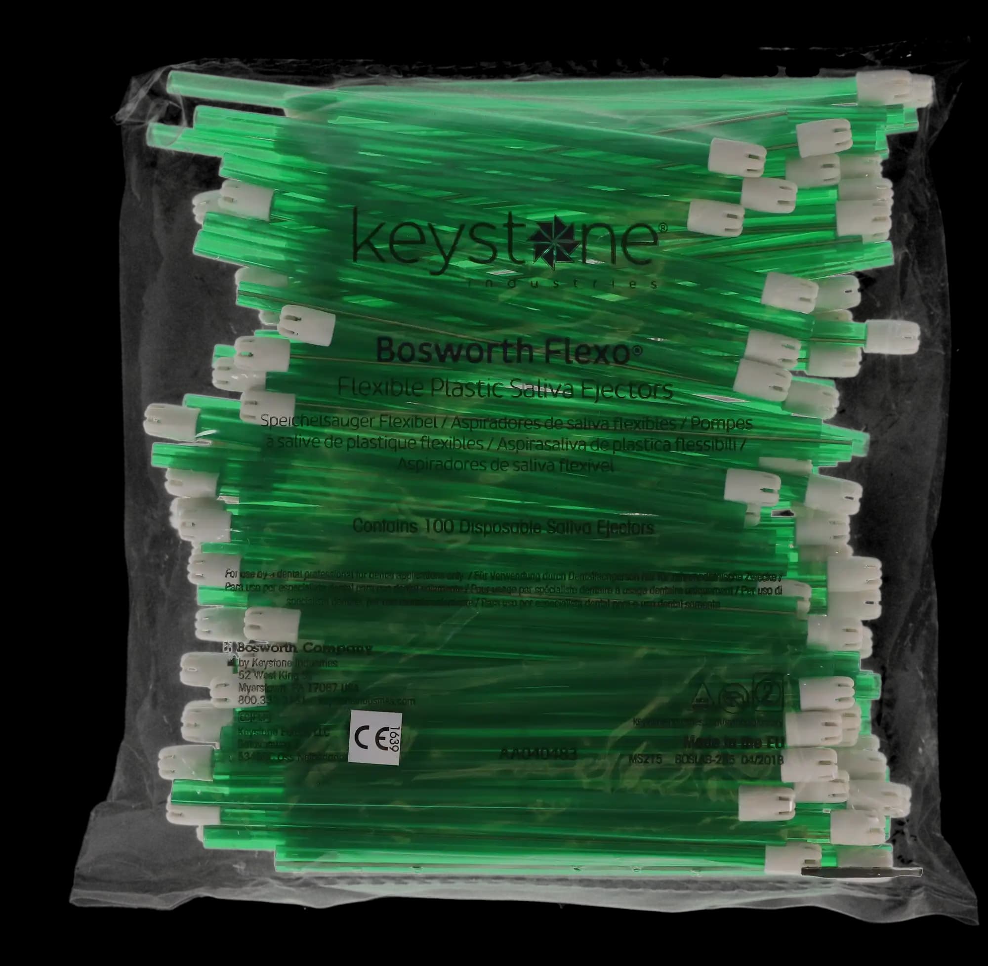 Flexo Disposable Saliva Ejectors, Plastic, Fixed Tips, Green, 100/Pk, 1662218 thumbnail 8