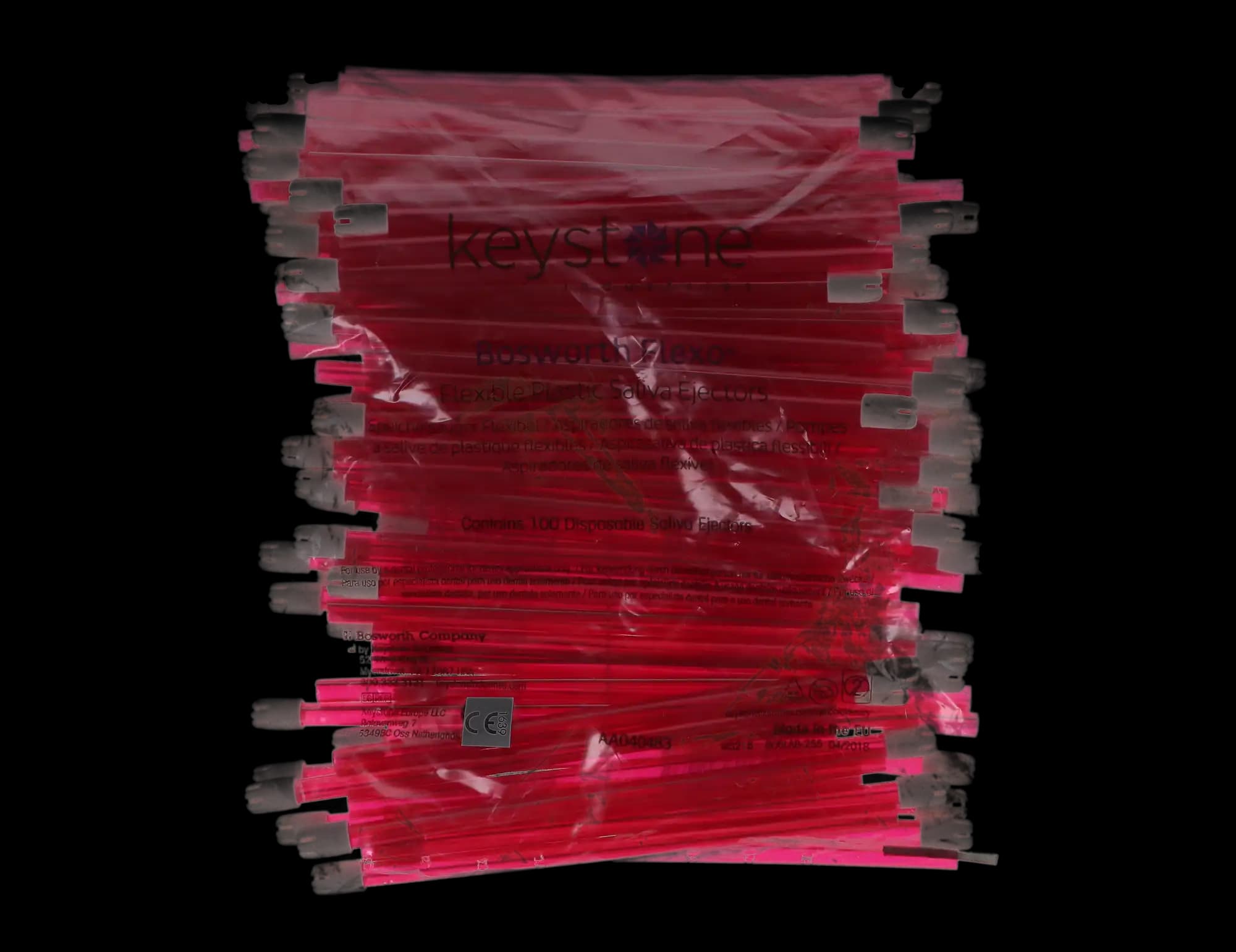 Flexo Disposable Saliva Ejectors, Plastic, Fixed Tips, Red, 100/Pk, 1662219 thumbnail 8