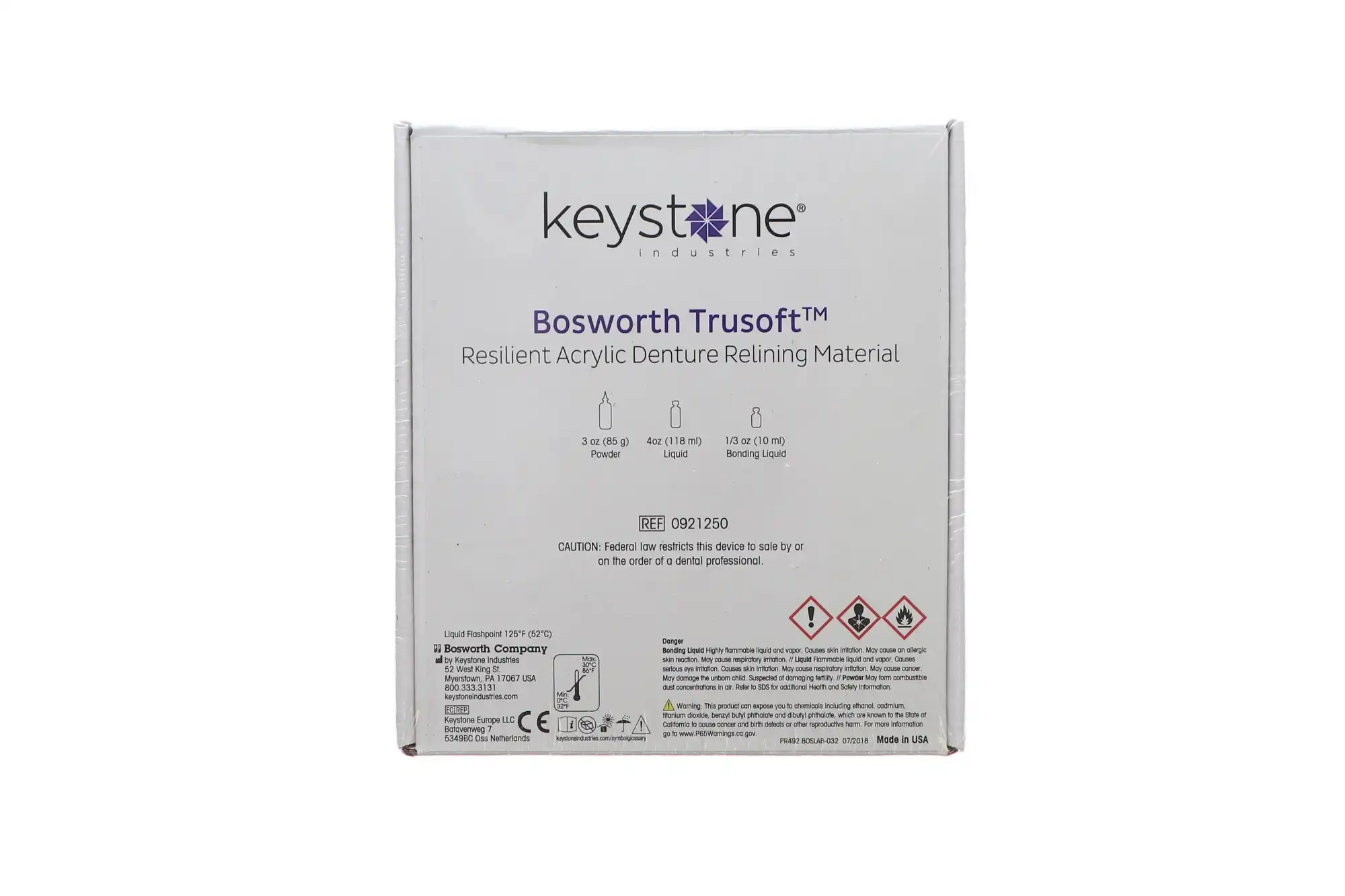 Trusoft Resilient Denture Acrylic Relining Material, Standard Kit (3 oz Powder, 4 oz Liquid, 10 ml Bonding Liquid), 921250 thumbnail 2