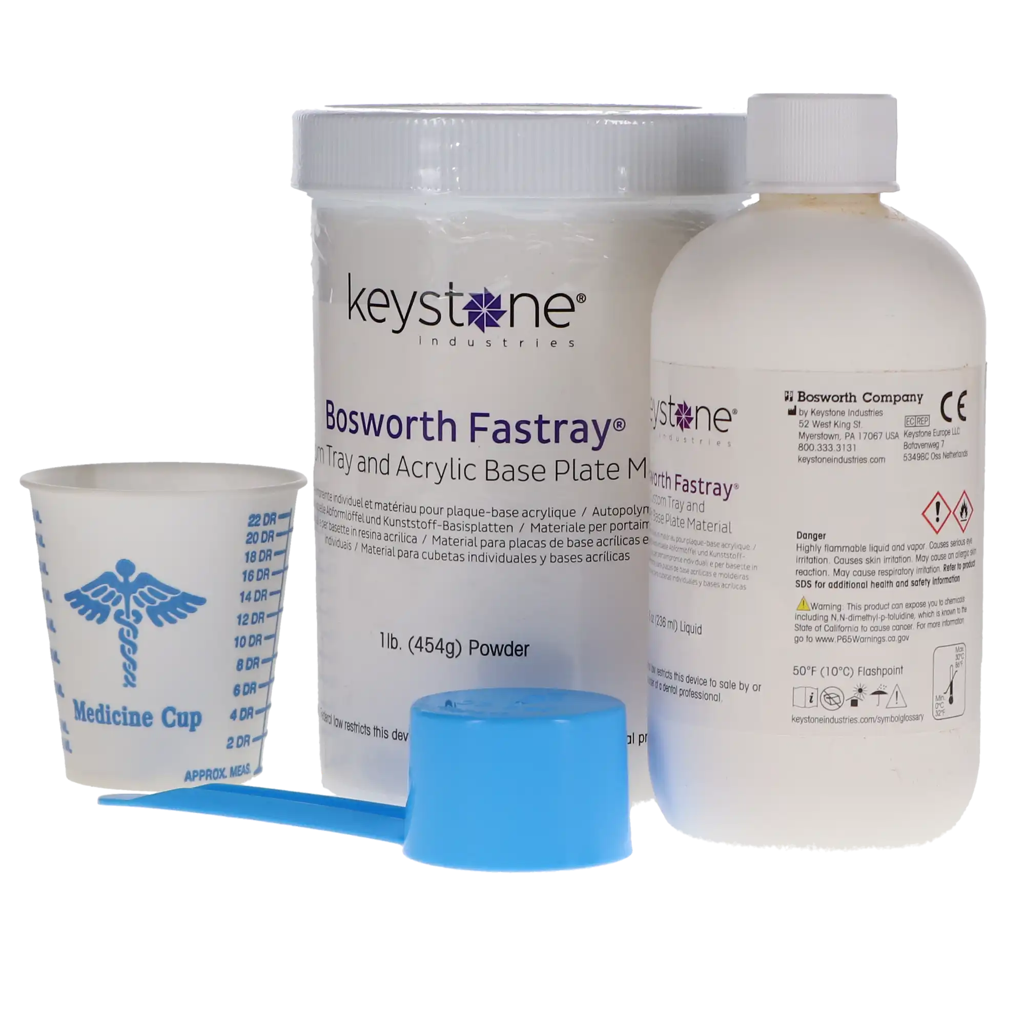 Keystone Fastray Powder & Liquid Standard Kit, Regular Set, White, 1 lb Powder + 8 oz Liquid, 1/Pk, 921377 - Fastray P&L Standard Pk White - Image 1