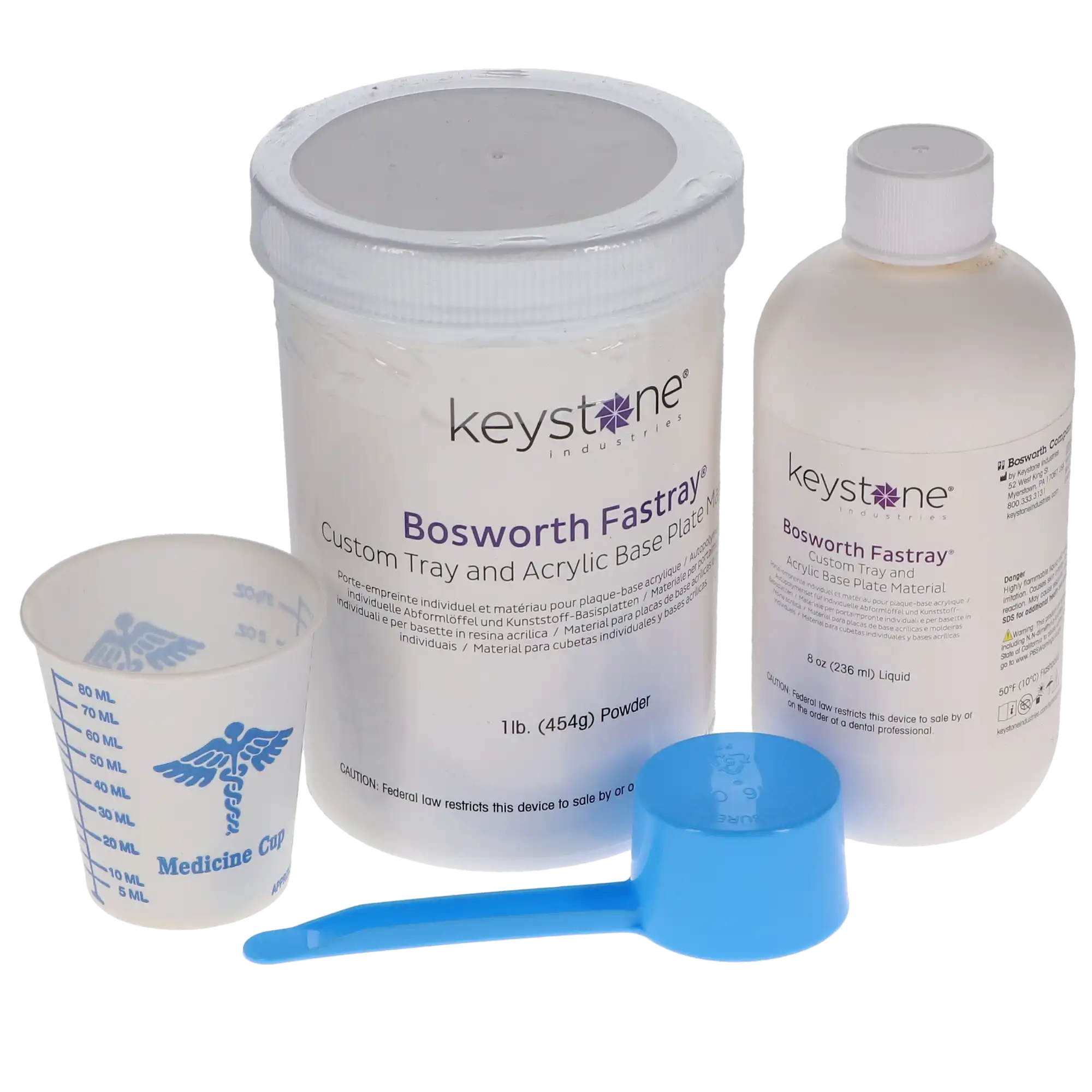 Keystone Fastray Powder & Liquid Standard Kit, Regular Set, White, 1 lb Powder + 8 oz Liquid, 1/Pk, 921377 thumbnail 2