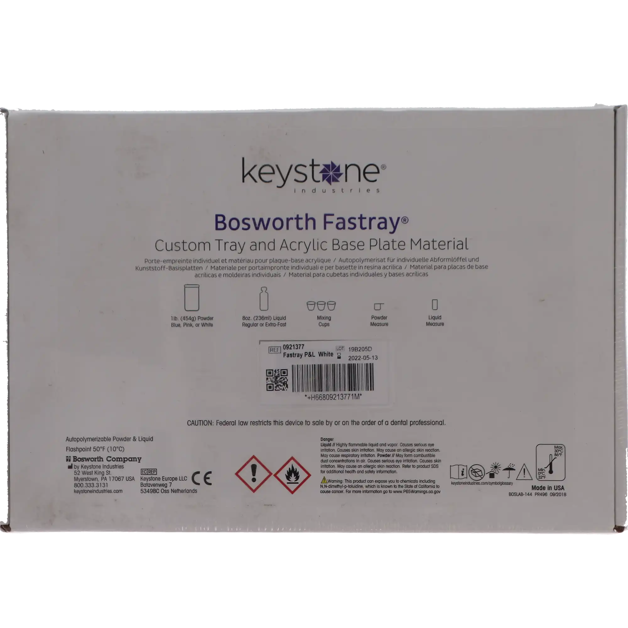 Keystone Fastray Powder & Liquid Standard Kit, Regular Set, White, 1 lb Powder + 8 oz Liquid, 1/Pk, 921377 thumbnail 4