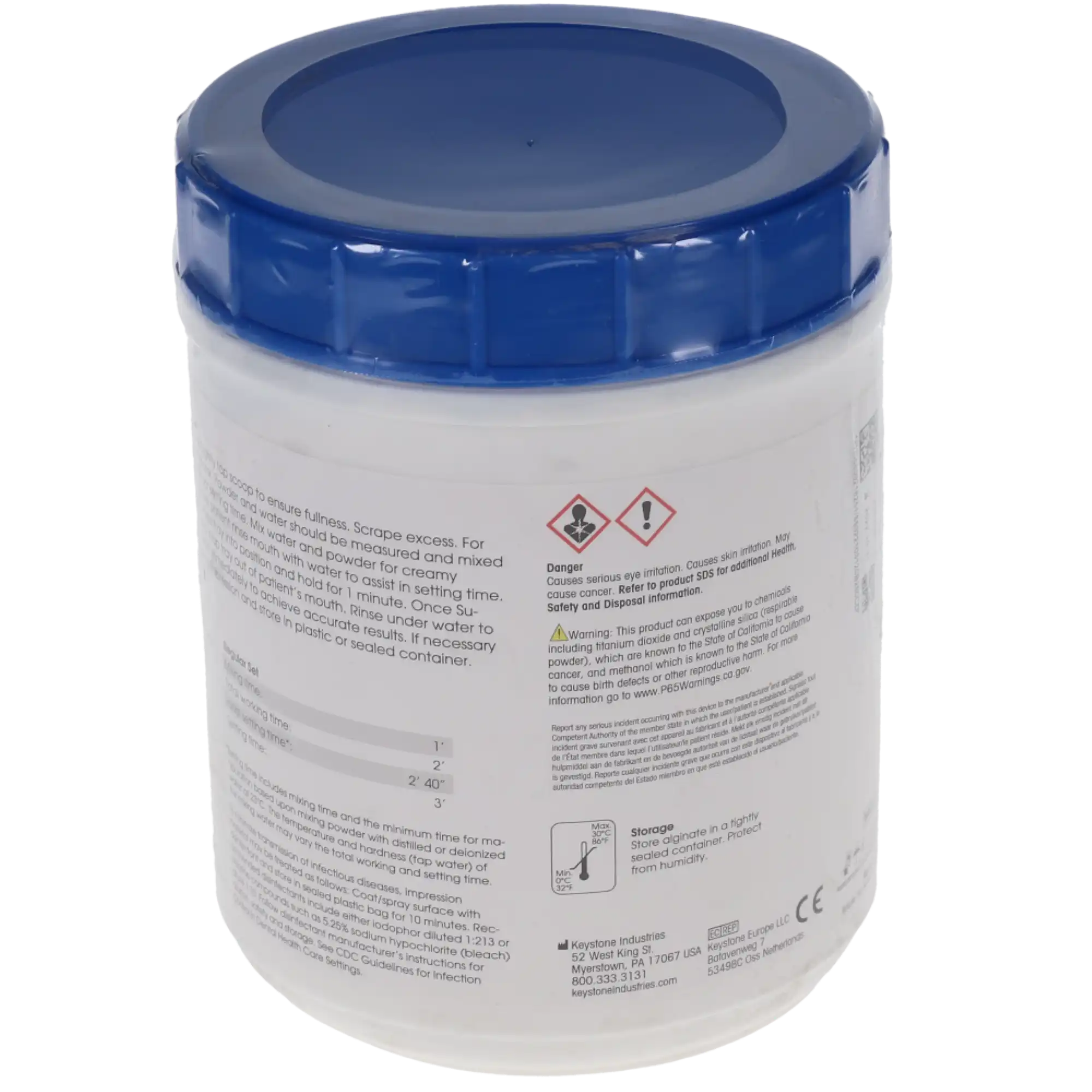 Keystone Supergel Alginate Impression Material, Regular Set, Can, 1 lb, 1/Pk, 921825 thumbnail 3