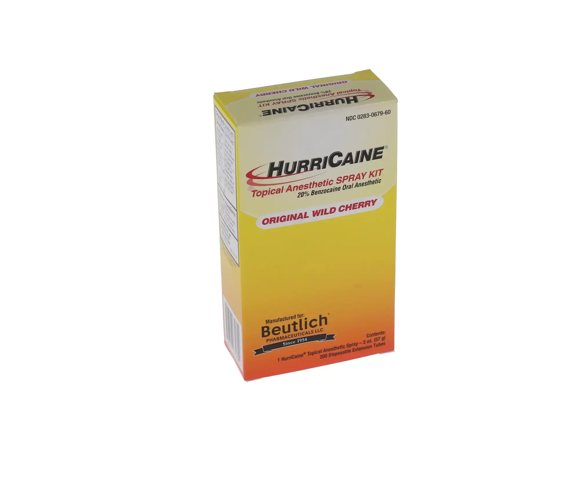 HurriCaine Topical Anesthetic Spray Kit, 20% Benzocaine, Wild Cherry, 2 oz Can + 200 Disposable Extension Tubes, 1 Kit, NDC 0283-0679-60 thumbnail 3