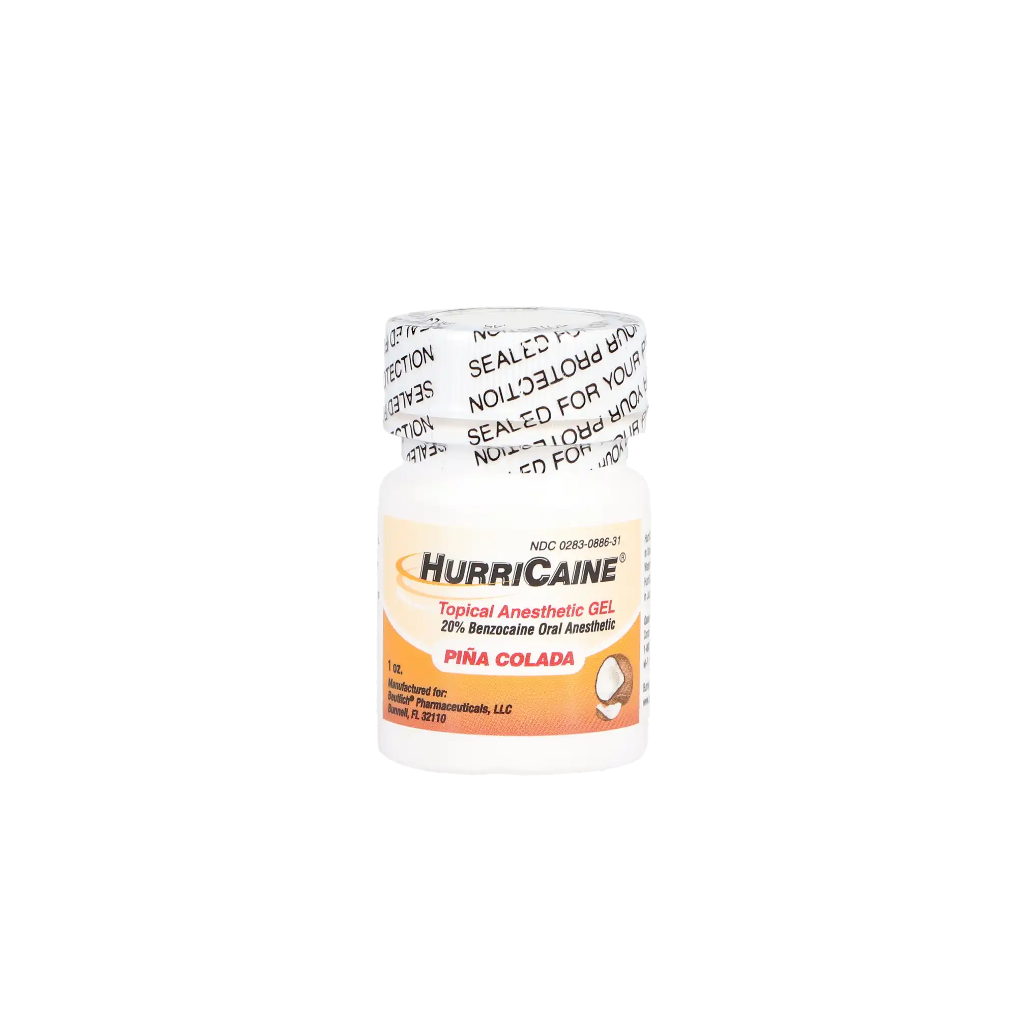 HurriCaine Topical Anesthetic Gel, 20% Benzocaine, Piña Colada, 1 oz Jar, 1/Pk, NDC 0283-0886-31 thumbnail 5