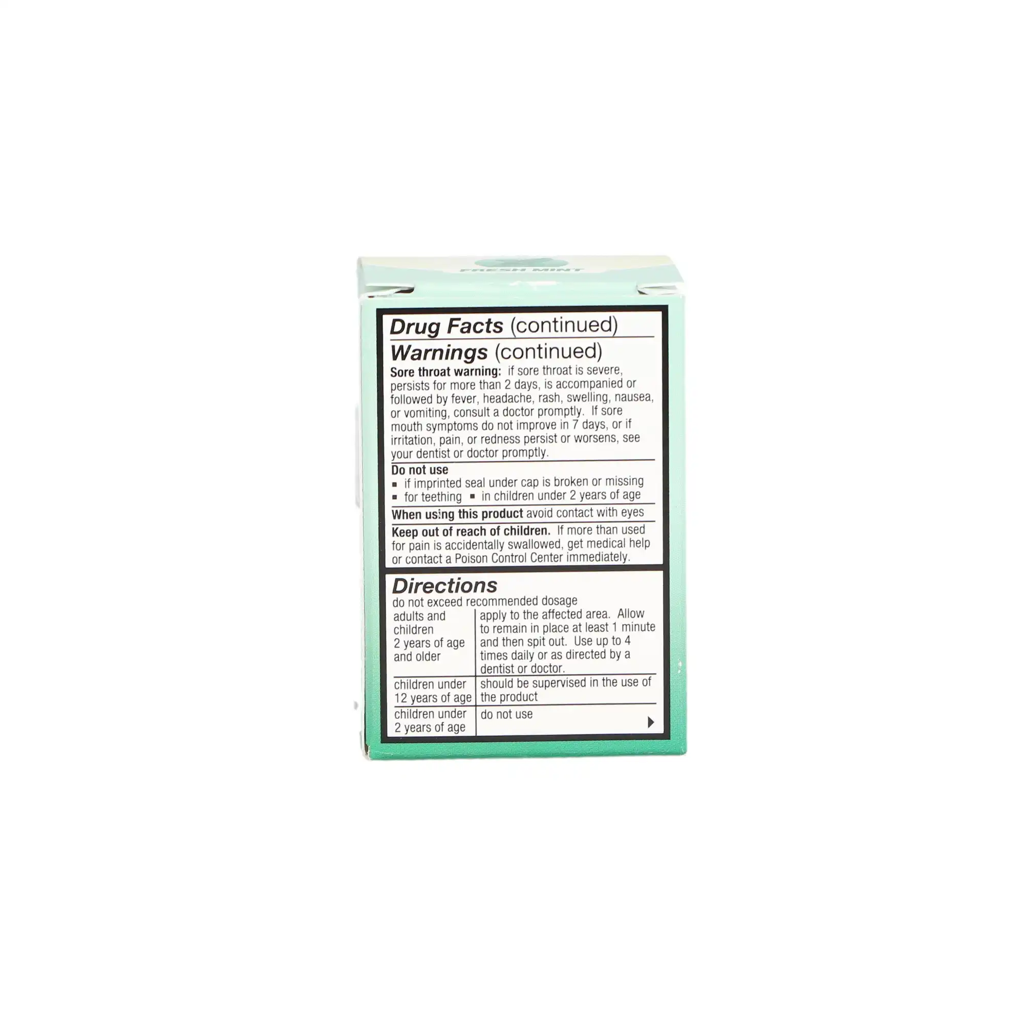 HurriCaine Topical Anesthetic Gel, 20% Benzocaine, Fresh Mint, 1 oz Jar, 1/Pk, NDC 0283-0998-31 thumbnail 4