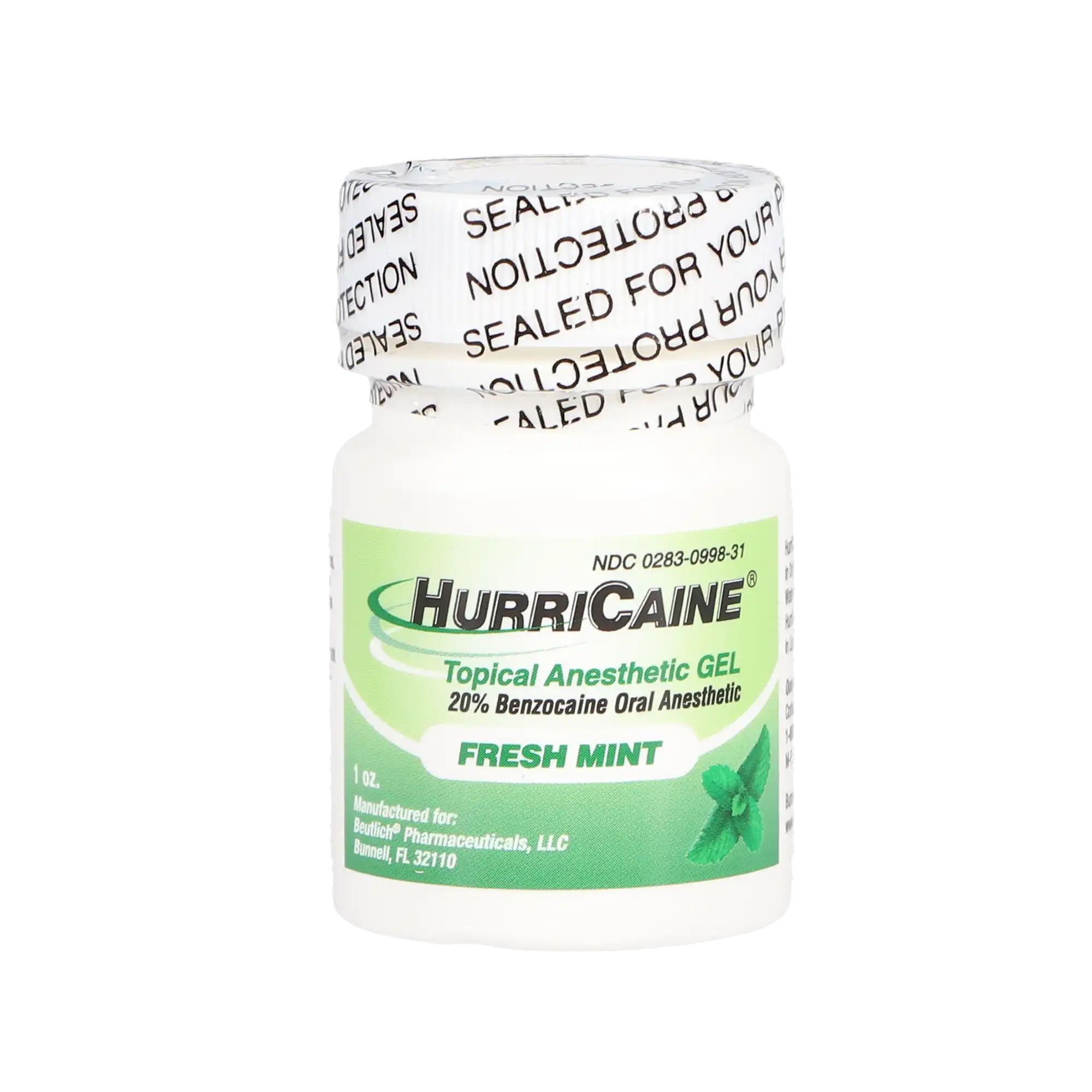 HurriCaine Topical Anesthetic Gel, 20% Benzocaine, Fresh Mint, 1 oz Jar, 1/Pk, NDC 0283-0998-31 thumbnail 5