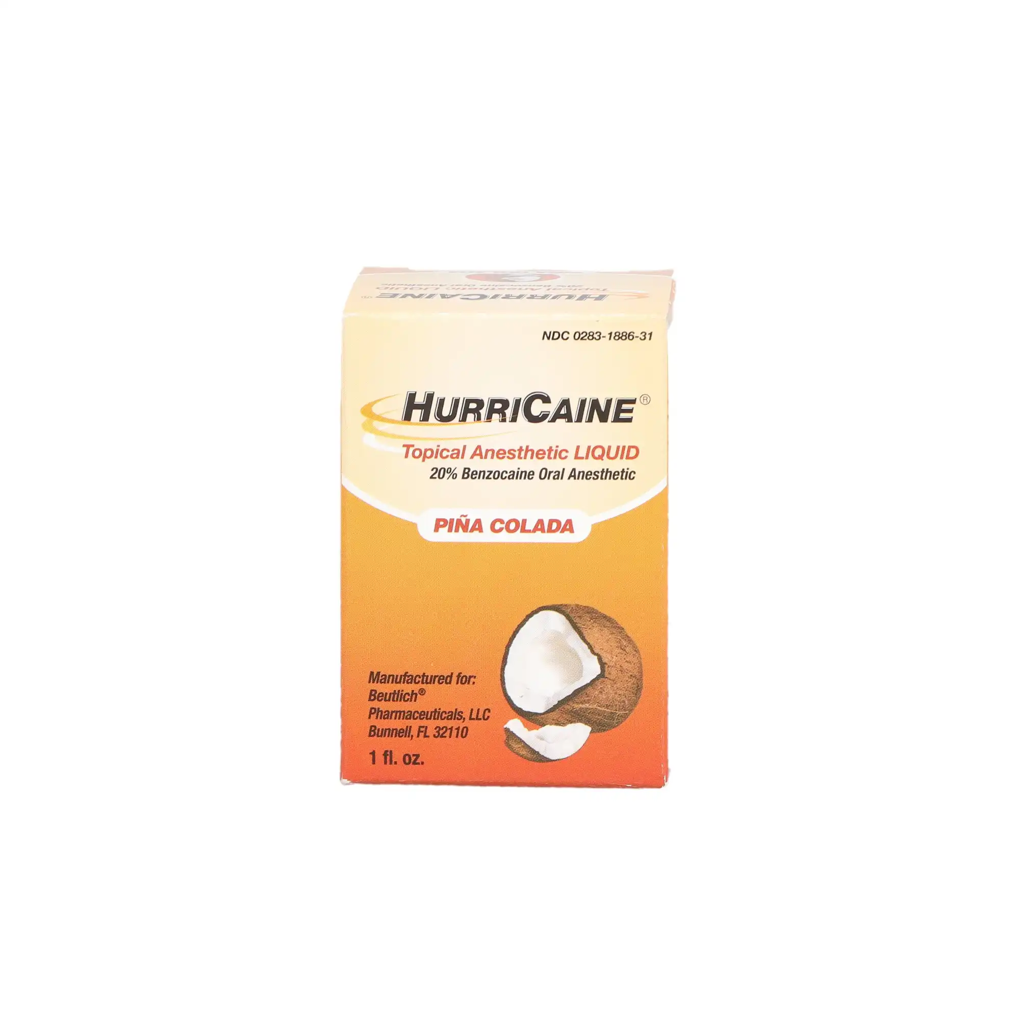 HurriCaine Topical Anesthetic Liquid, 20% Benzocaine, Piña Colada, 1 oz Jar, 1/Pk, 0283-1886-31 thumbnail 2