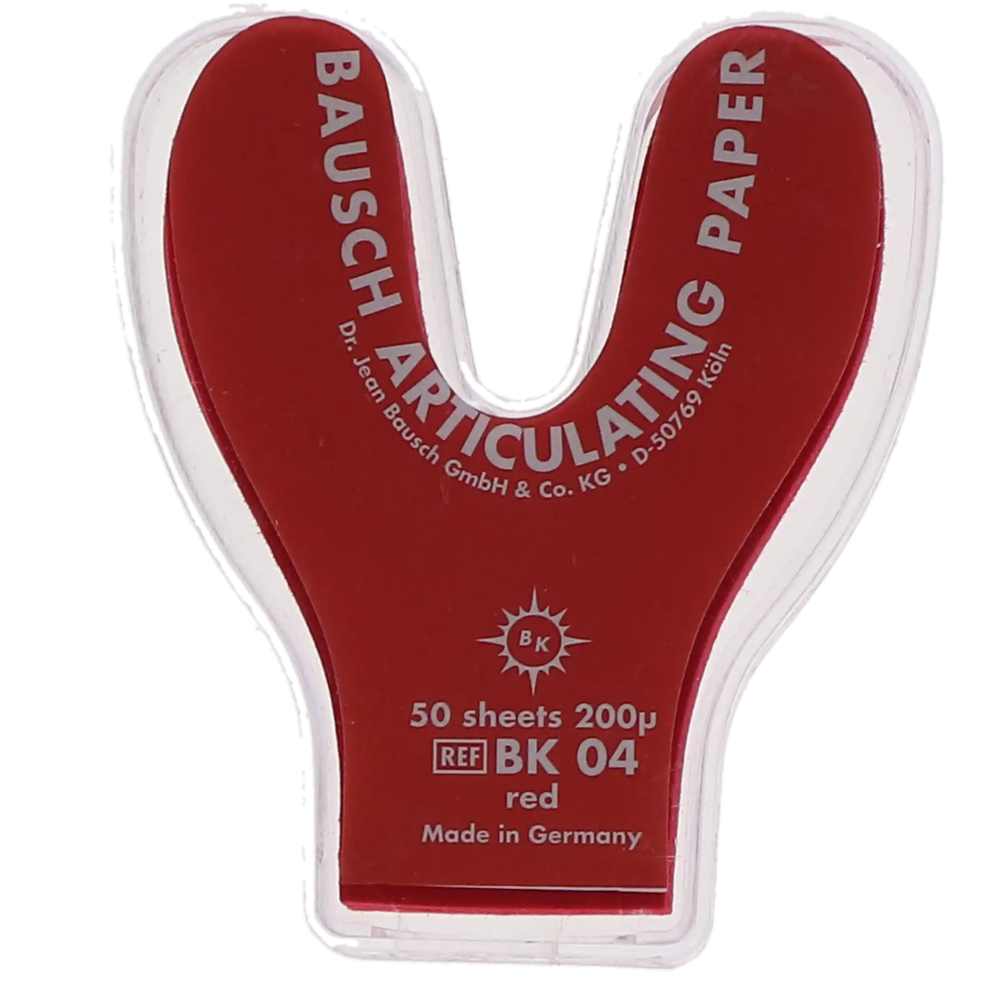 Bausch Articulating Paper, 200 Micron, Horseshoe, Red, 50 Sheets, Plastic Dispenser, BK-04 thumbnail 6