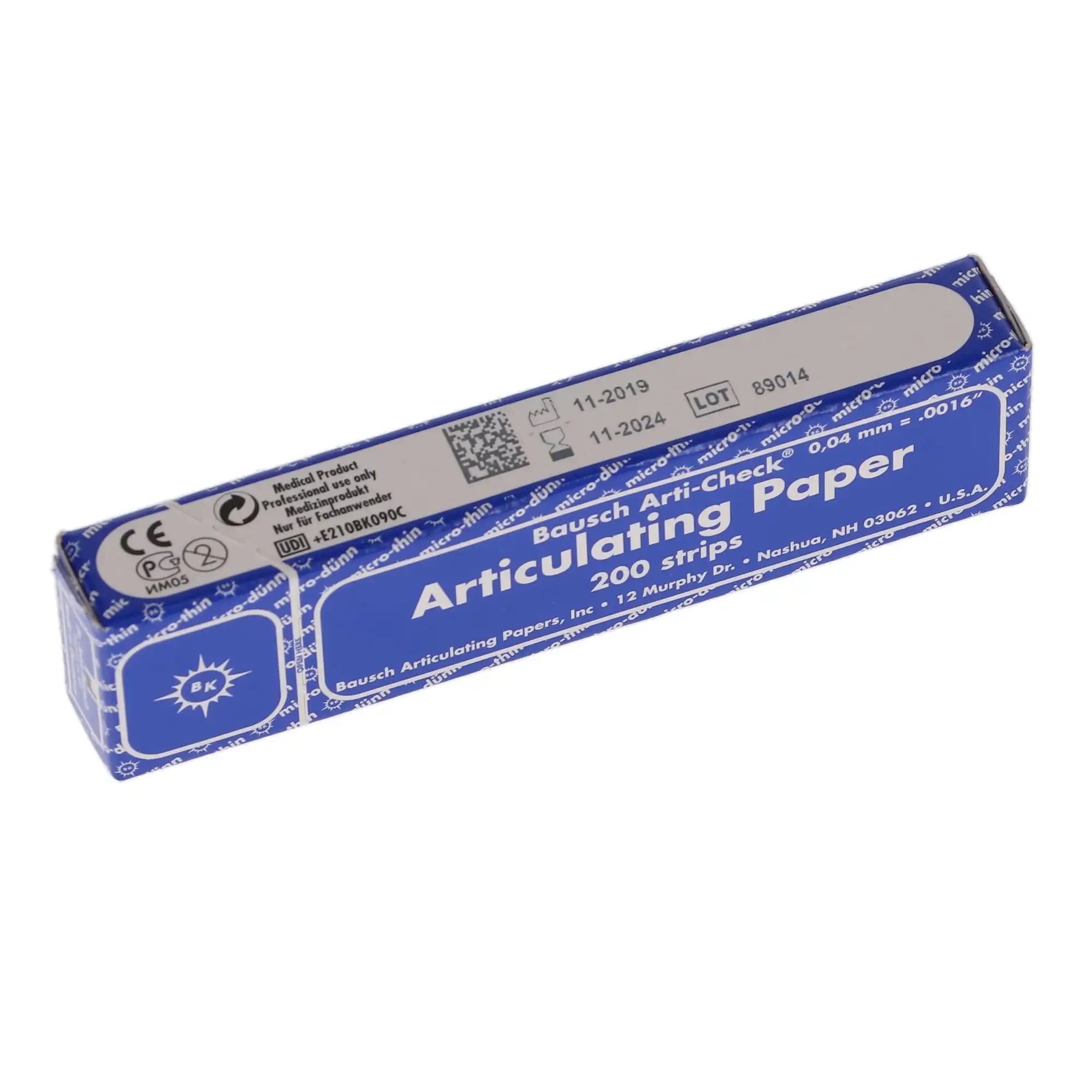 Bausch Arti-Check Articulating Paper Strips, Straight Booklets, 104 x 20 mm, 40 Microns, Blue, 200/Pk, BK-09 thumbnail 4