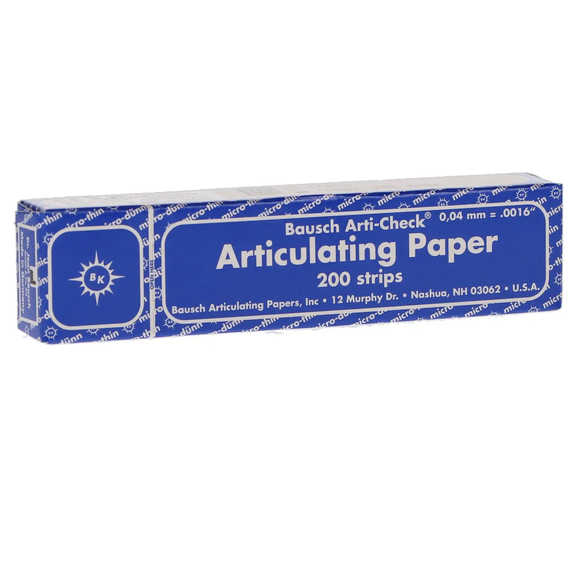 Bausch Arti-Check Articulating Paper Strips, Straight Booklets, 104 x 20 mm, 40 Microns, Blue, 200/Pk, BK-09 thumbnail 5