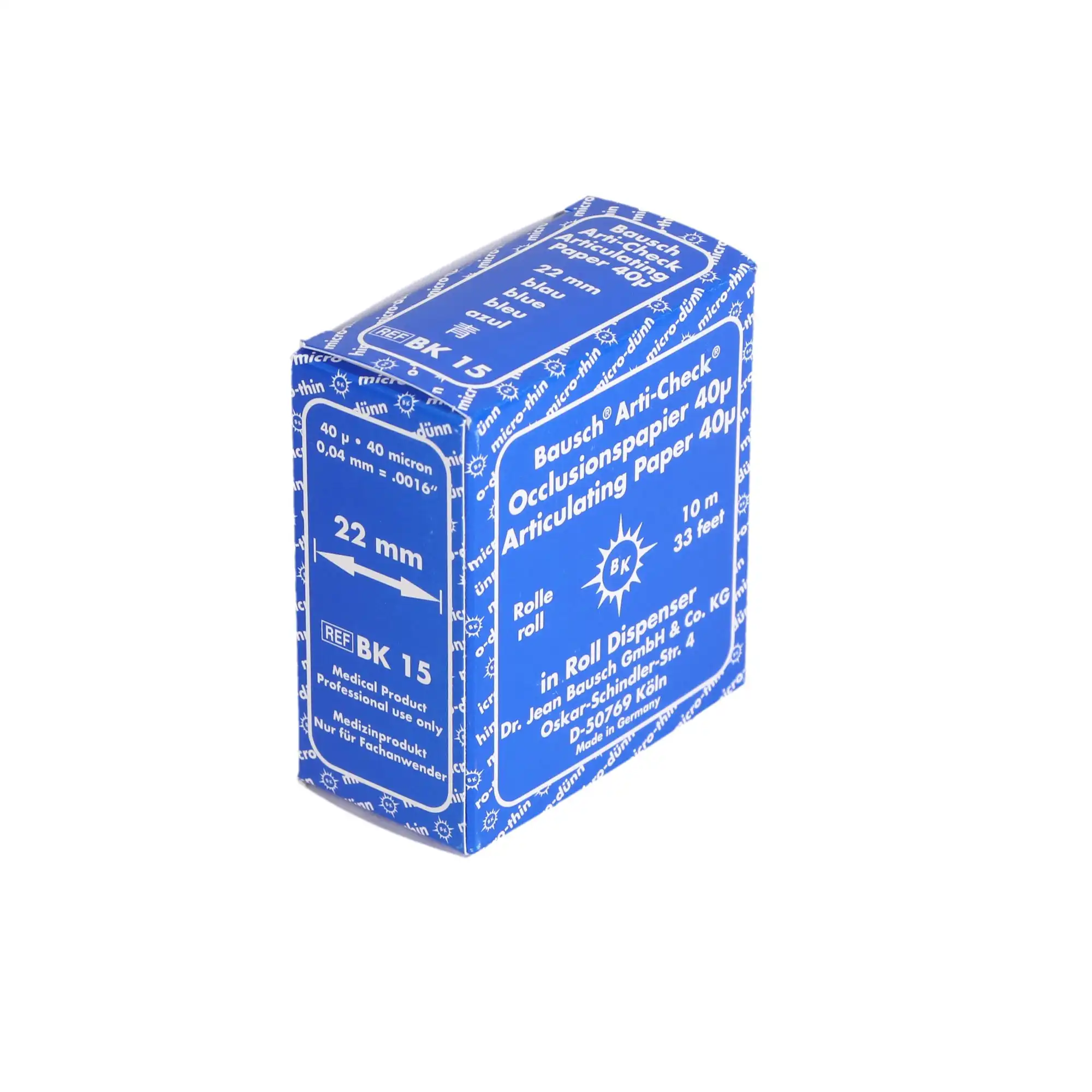 Arti-Check Articulating Paper Roll, with Dispenser, 22 mm x 10 m, 40 microns, Blue, 1/Pk, BK15 thumbnail 10