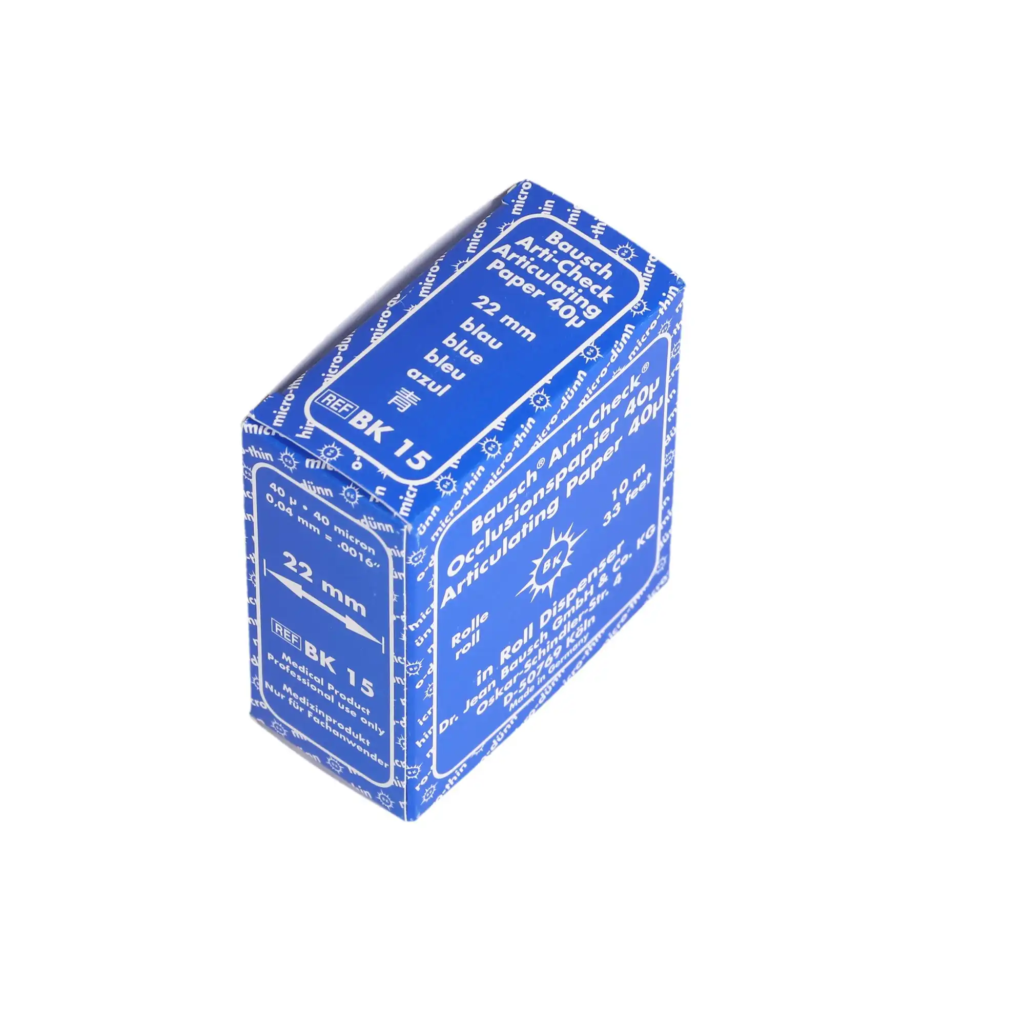 Arti-Check Articulating Paper Roll, with Dispenser, 22 mm x 10 m, 40 microns, Blue, 1/Pk, BK15 thumbnail 11
