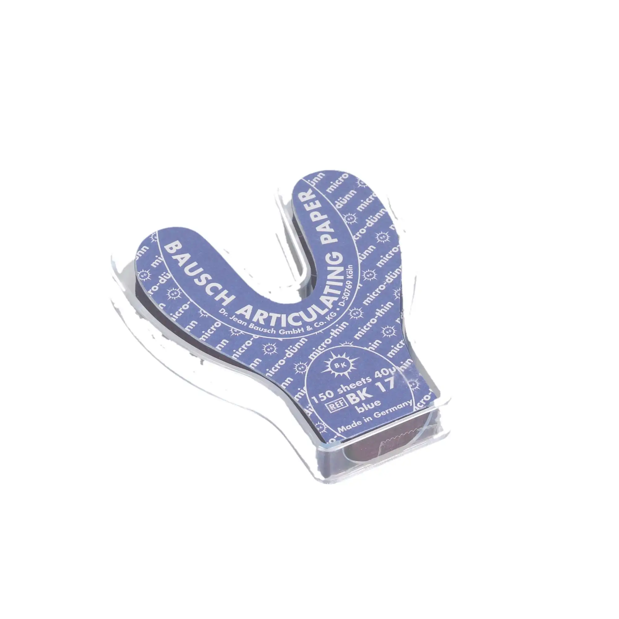 Arti-Check Micro-Thin Articulating Paper, Horseshoe, 40 Microns, Blue, 150/Pk, BK17 thumbnail 4