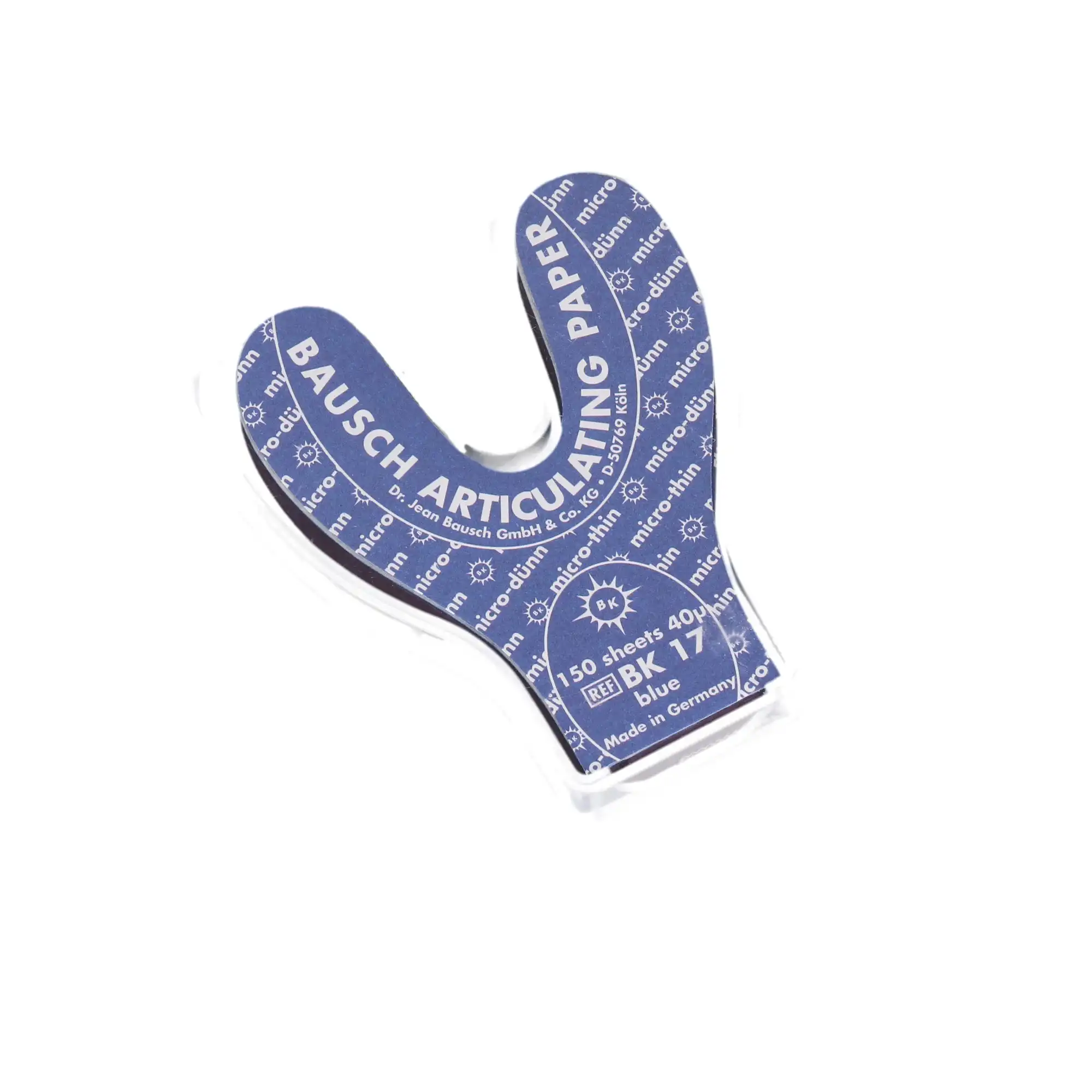 Arti-Check Micro-Thin Articulating Paper, Horseshoe, 40 Microns, Blue, 150/Pk, BK17 thumbnail 5