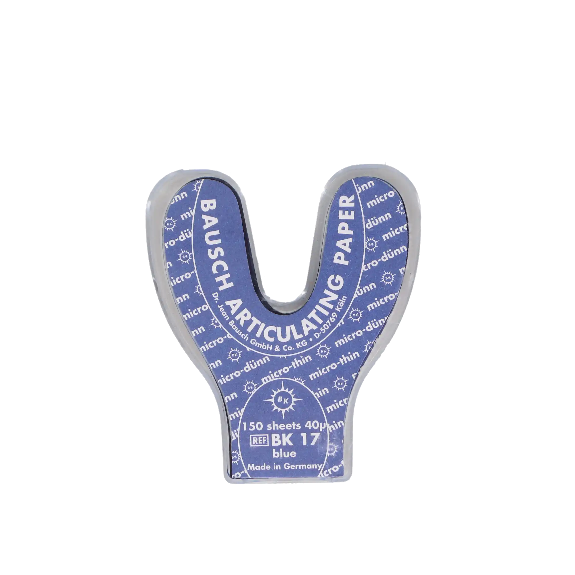 Arti-Check Micro-Thin Articulating Paper, Horseshoe, 40 Microns, Blue, 150/Pk, BK17 thumbnail 6