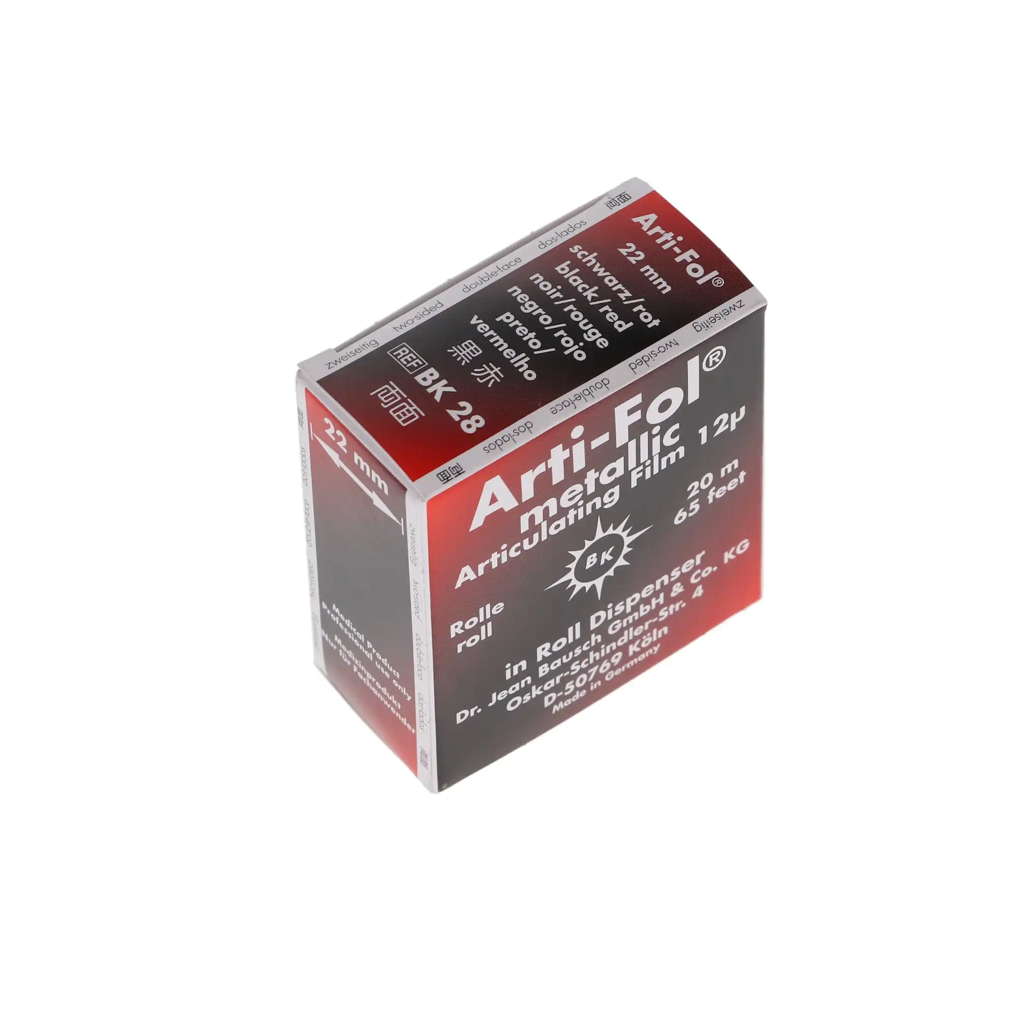 Arti-Fol II Metallic Two-Sided Articulating Film, 12 microns, 22 mm x 20 m, Black/Red, 1 Roll/Pk, BK28 thumbnail 5