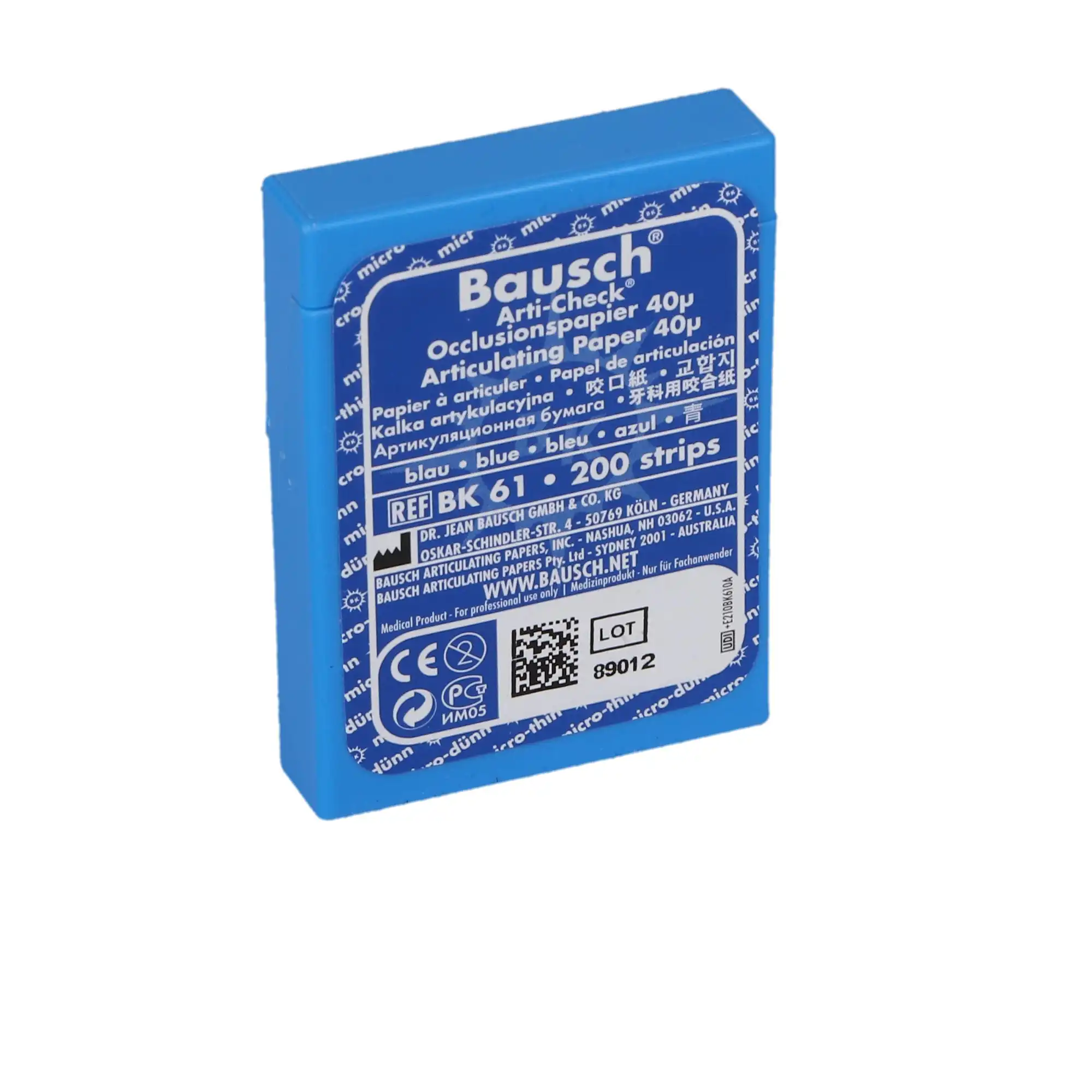 Bausch Arti-Check Micro-Thin Articulating Paper, 40 Microns, Blue, Pre-Cut Strips, 200/Pk, BK61 thumbnail 5