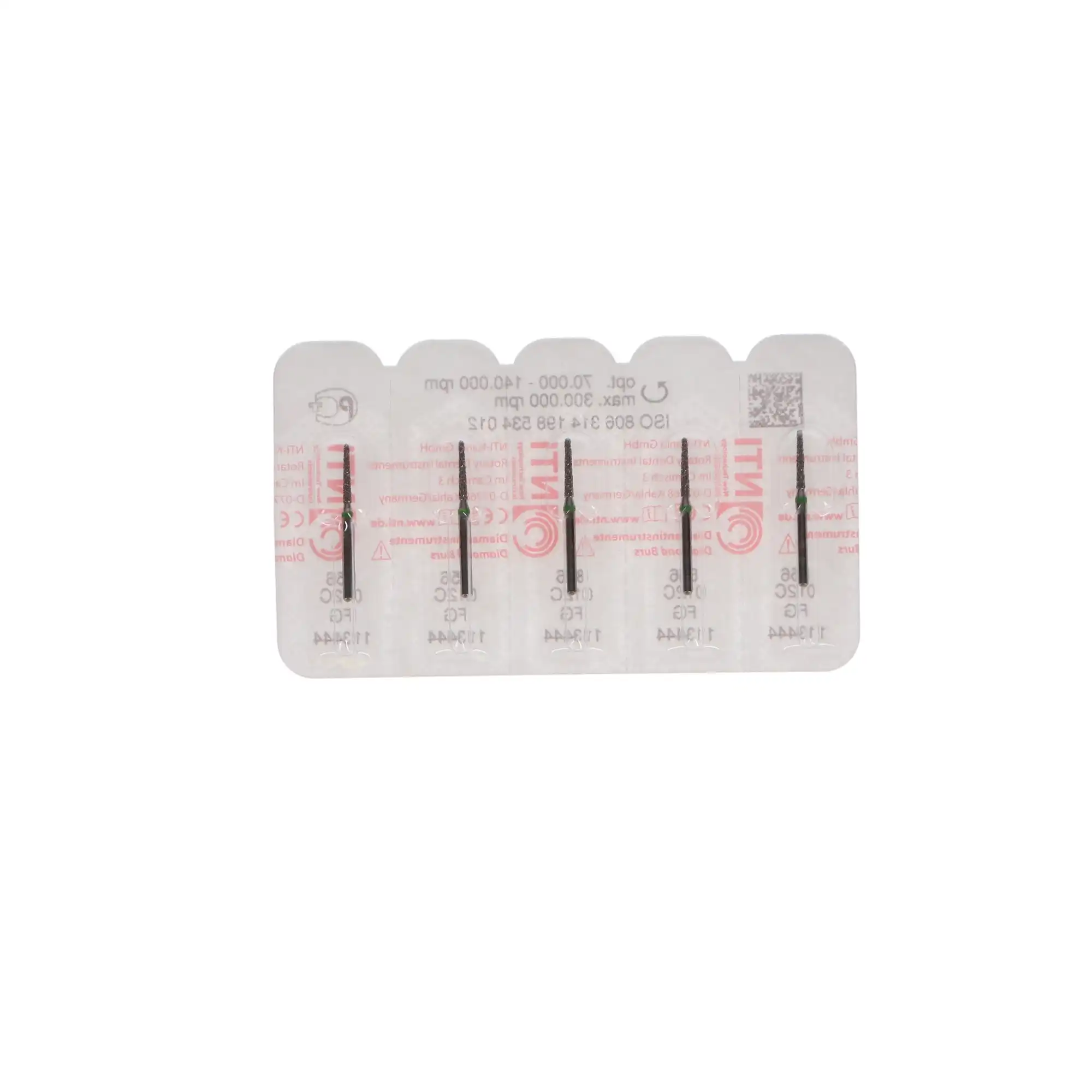 NTI Diamond Bur, FG, Round End Taper, #856, 1.2 mm Diameter, 8.0 mm Length, Coarse, Green Ring, 5/Pk, C856-012 thumbnail 5