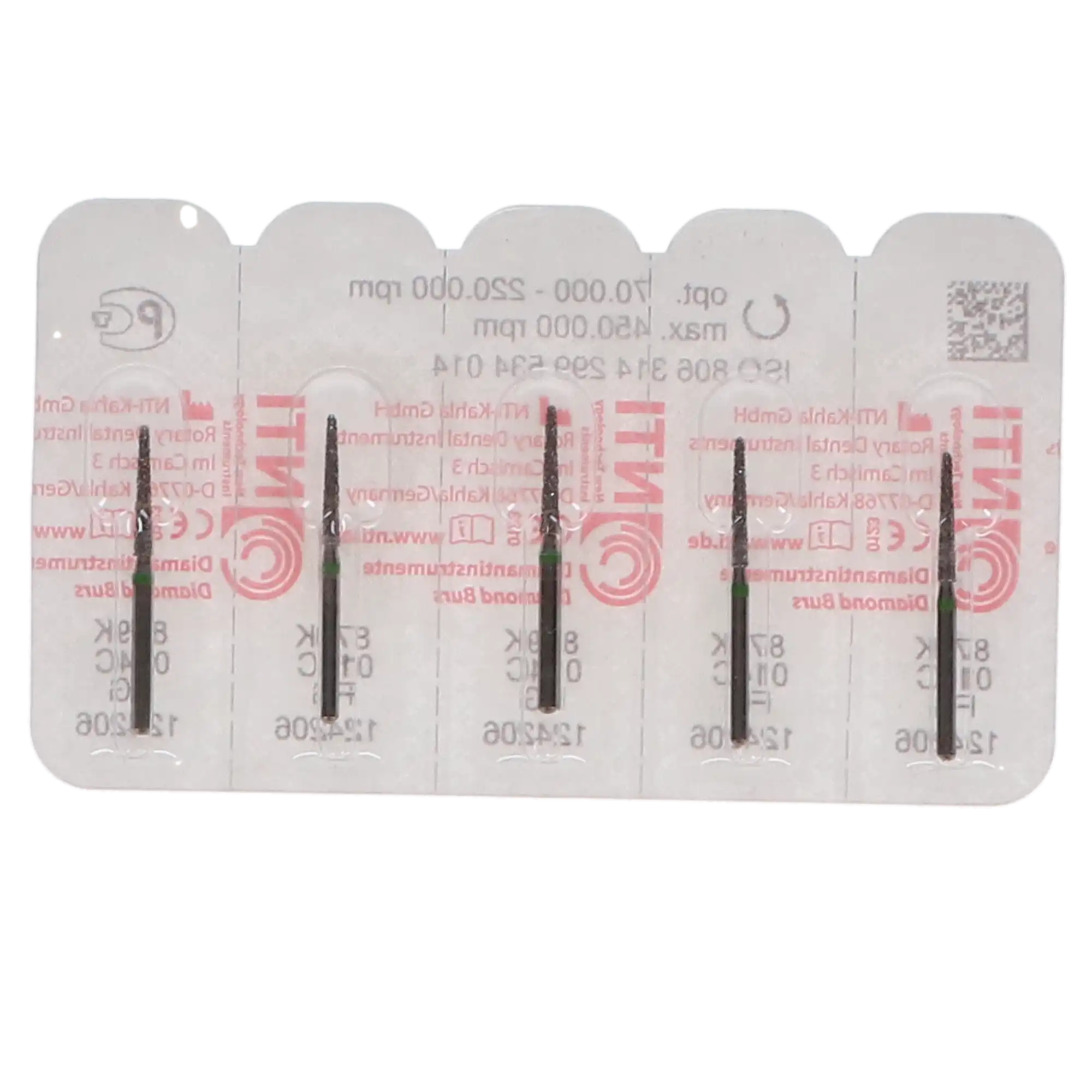 NTI Diamond Bur, FG, Curettage, # C879K, 1.4 mm Diameter, 10.0 mm Length, Coarse, Green, 5/Pk, C879K-014 thumbnail 5