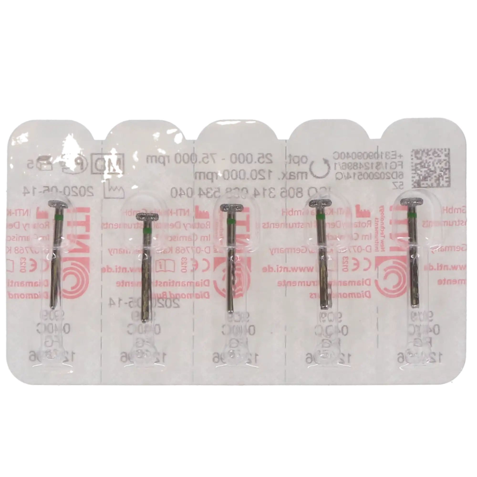 NTI Diamond Bur, FG, Donut, # C909, 4.0 mm, Coarse, Green, 5/Pk, C909-040 thumbnail 4