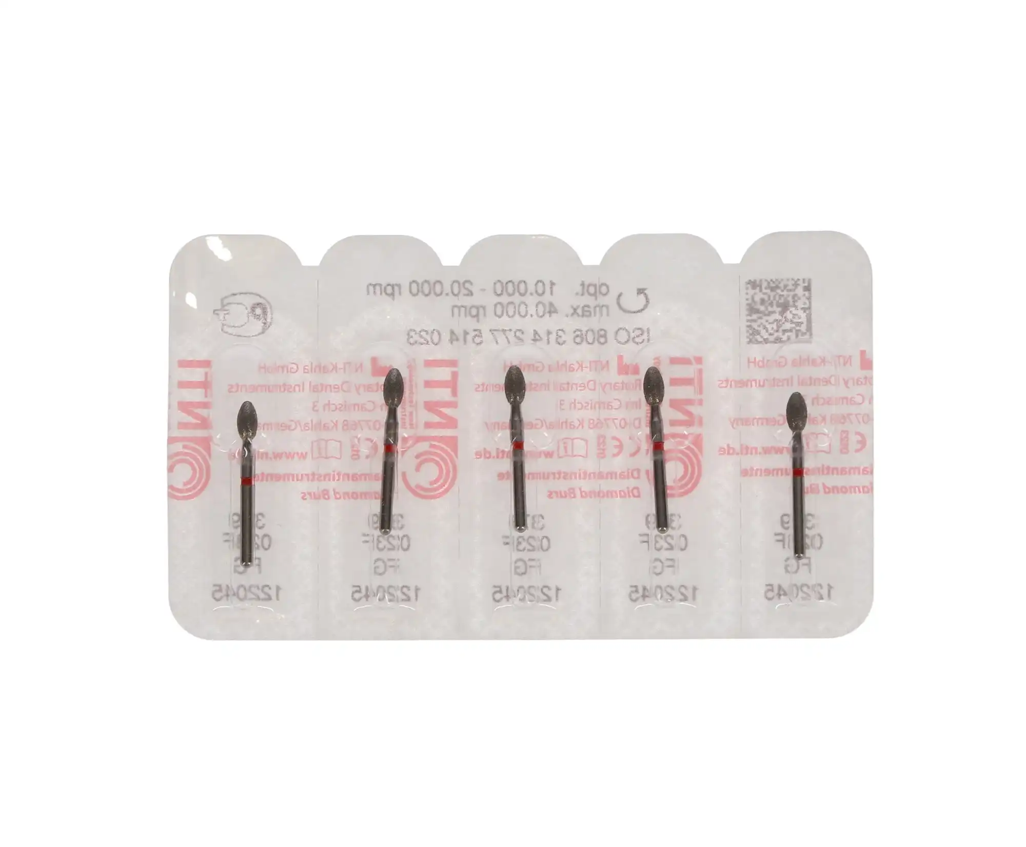 NTI Diamond Bur, FG, Football, #379, 2.3 mm, Fine, Red, 5/Pk, F379-023 thumbnail 6
