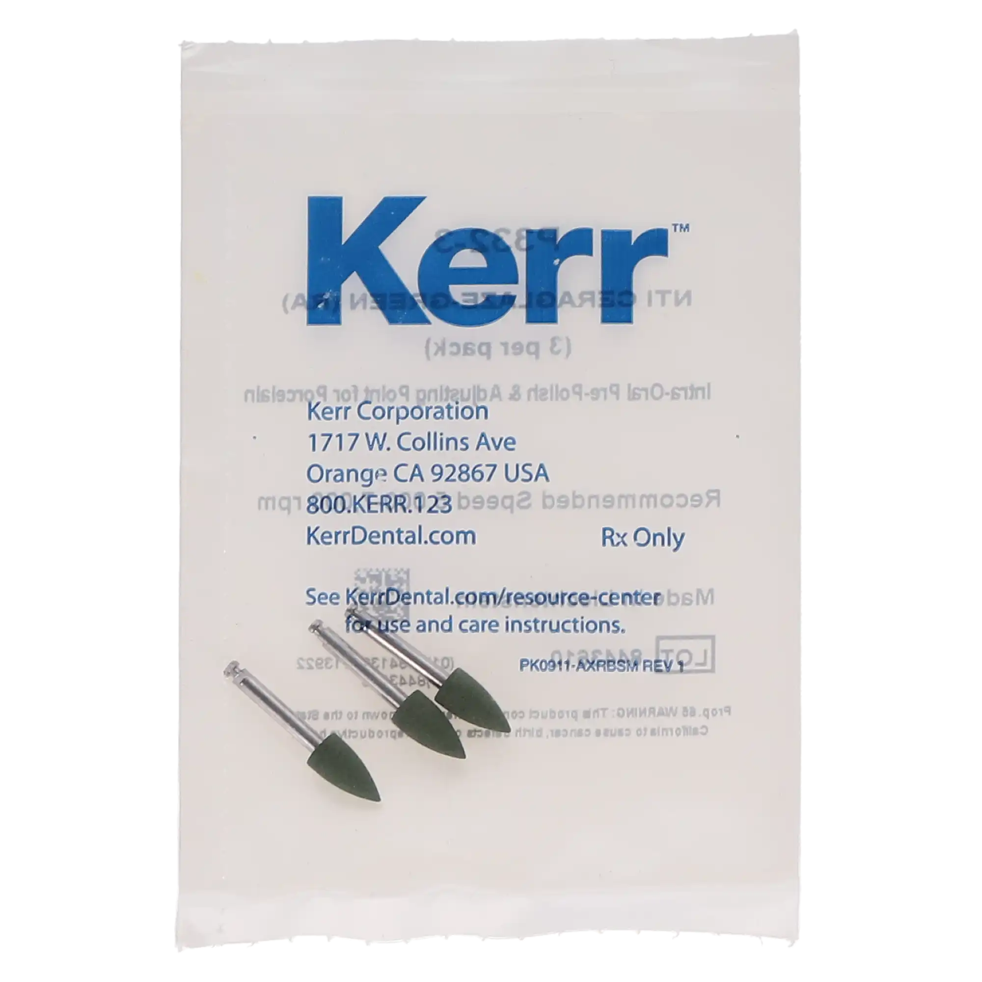NTI CeraGlaze Polishing System, Coarse Green Pre-Polishing Flame, RA/Latch Shank, 3/Pkg, P332-3 thumbnail 8