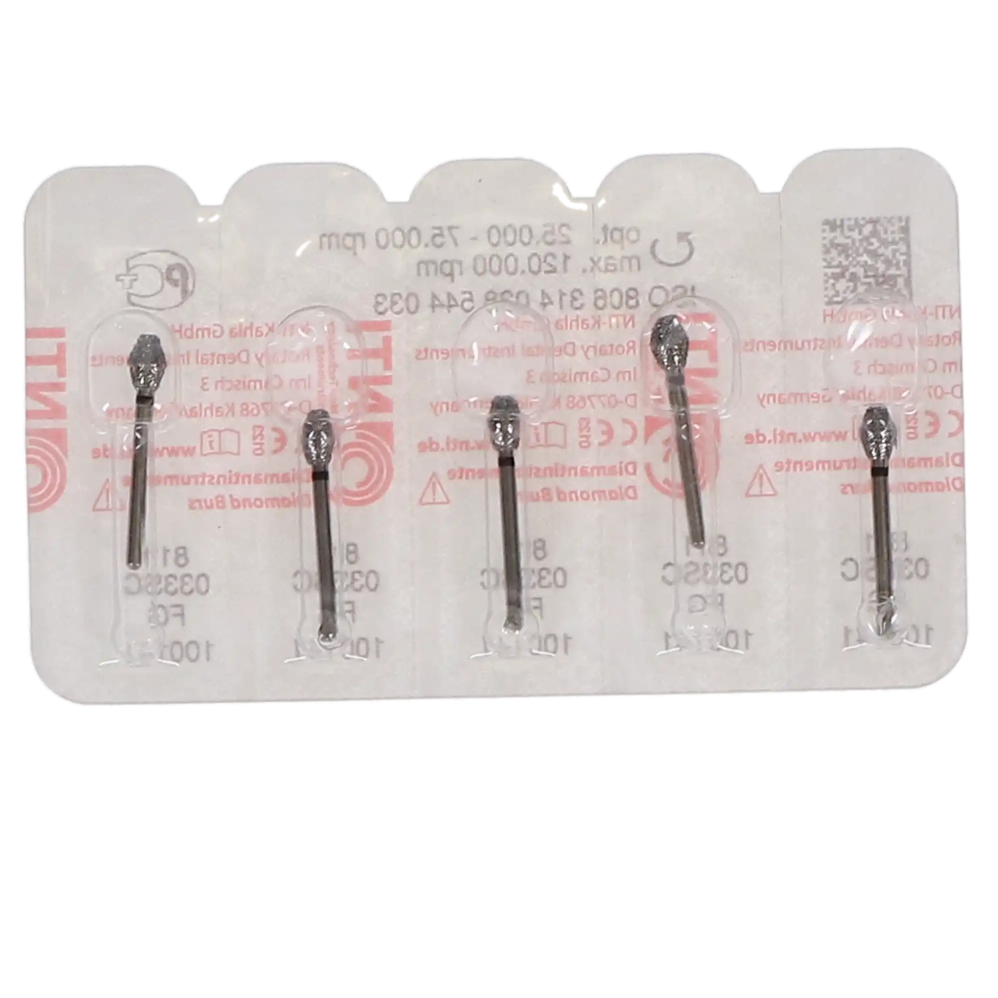 NTI Diamond Burs, FG, Barrel, # SC811, 3.3 mm, Super Coarse, Black, 5/Pk, SC811-033 thumbnail 5