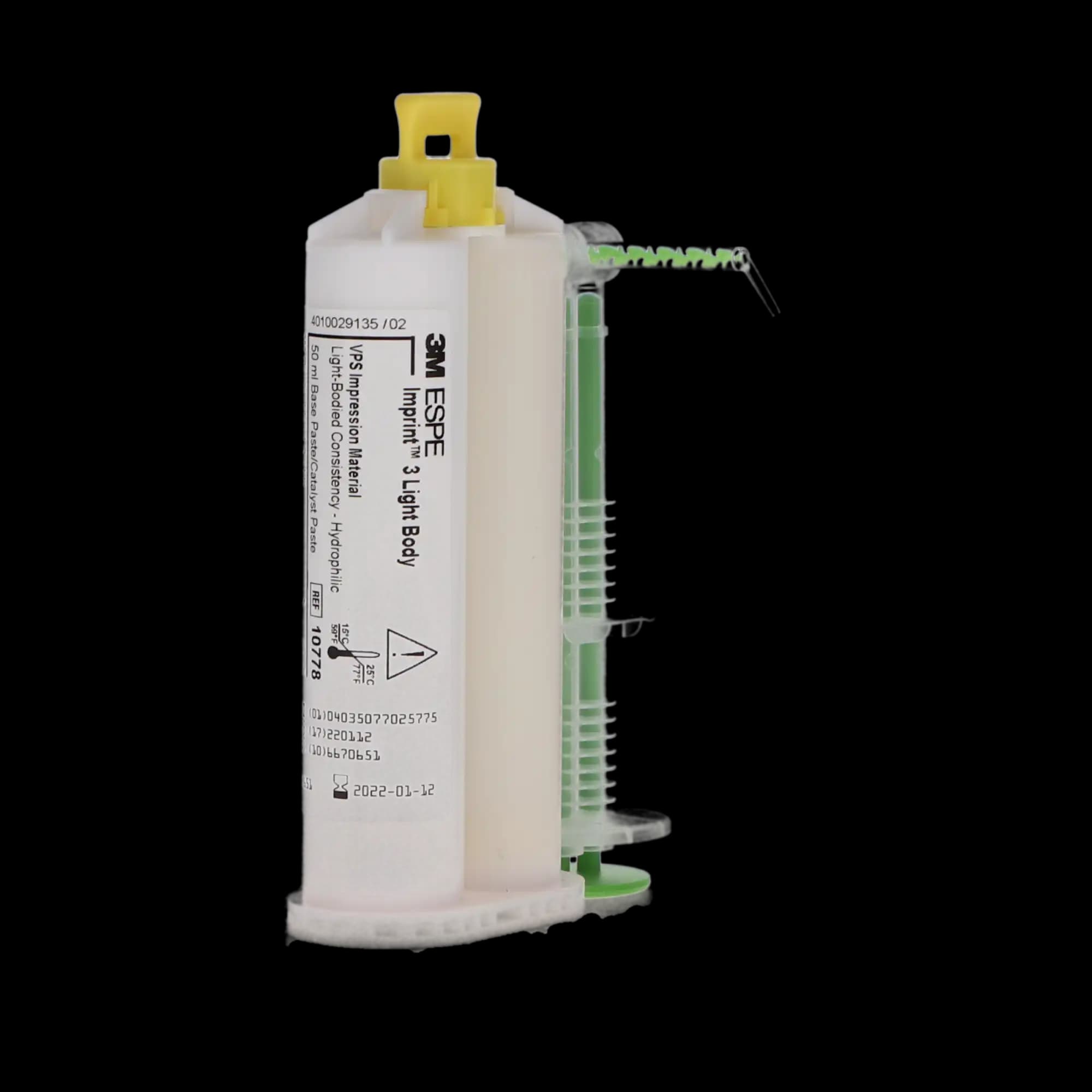 3M™ Imprint™ 3 Light Body VPS Impression Material Refill, 4 x 50 mL Garant Cartridges, Yellow, 10778 thumbnail 2