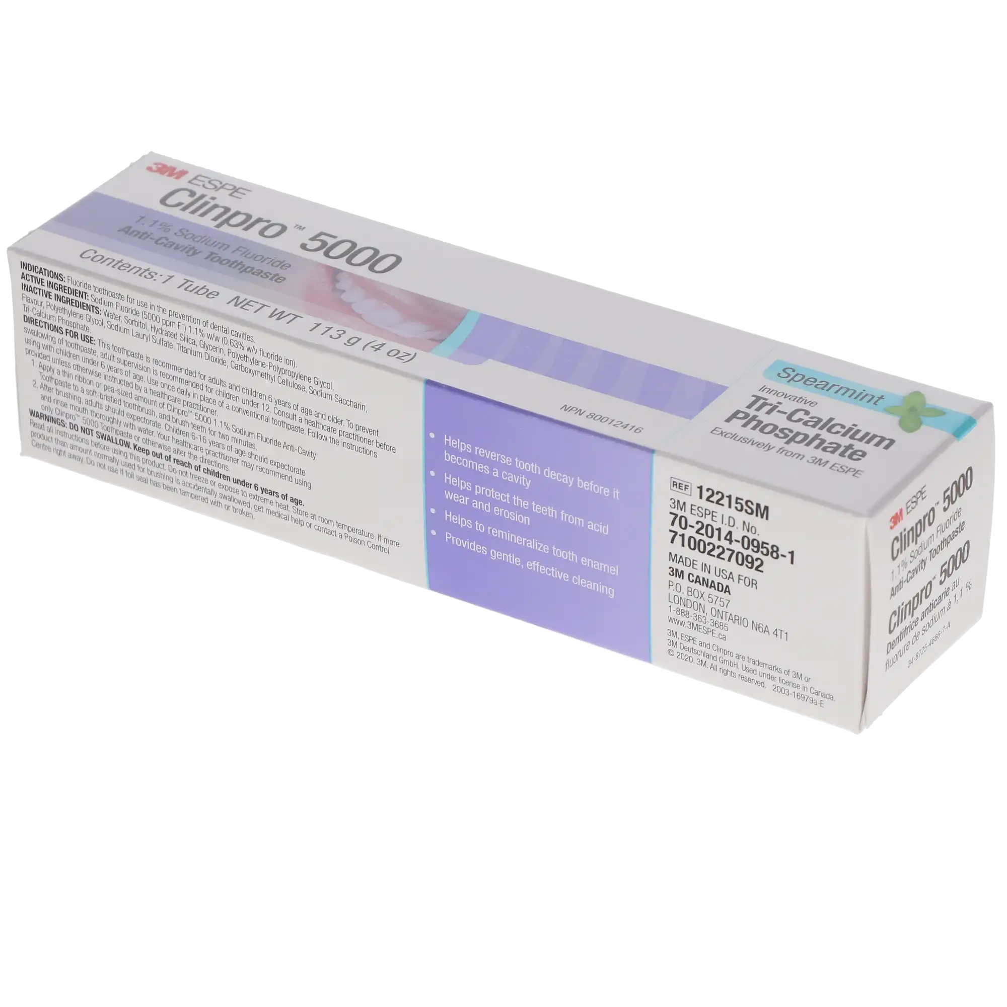 Clinpro 5000 Anti-Cavity Toothpaste, 1.1% Sodium Fluoride, 4 oz Tube, Spearmint, 1/Pk, 12215SM thumbnail 3