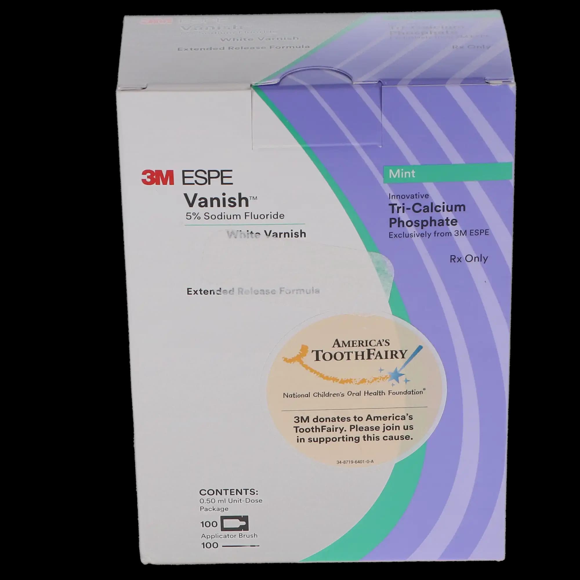 3M Vanish 5% Sodium Fluoride White Varnish with TCP, Mint, 0.5 mL Unit Dose, 100/Pk, 12150M thumbnail 11