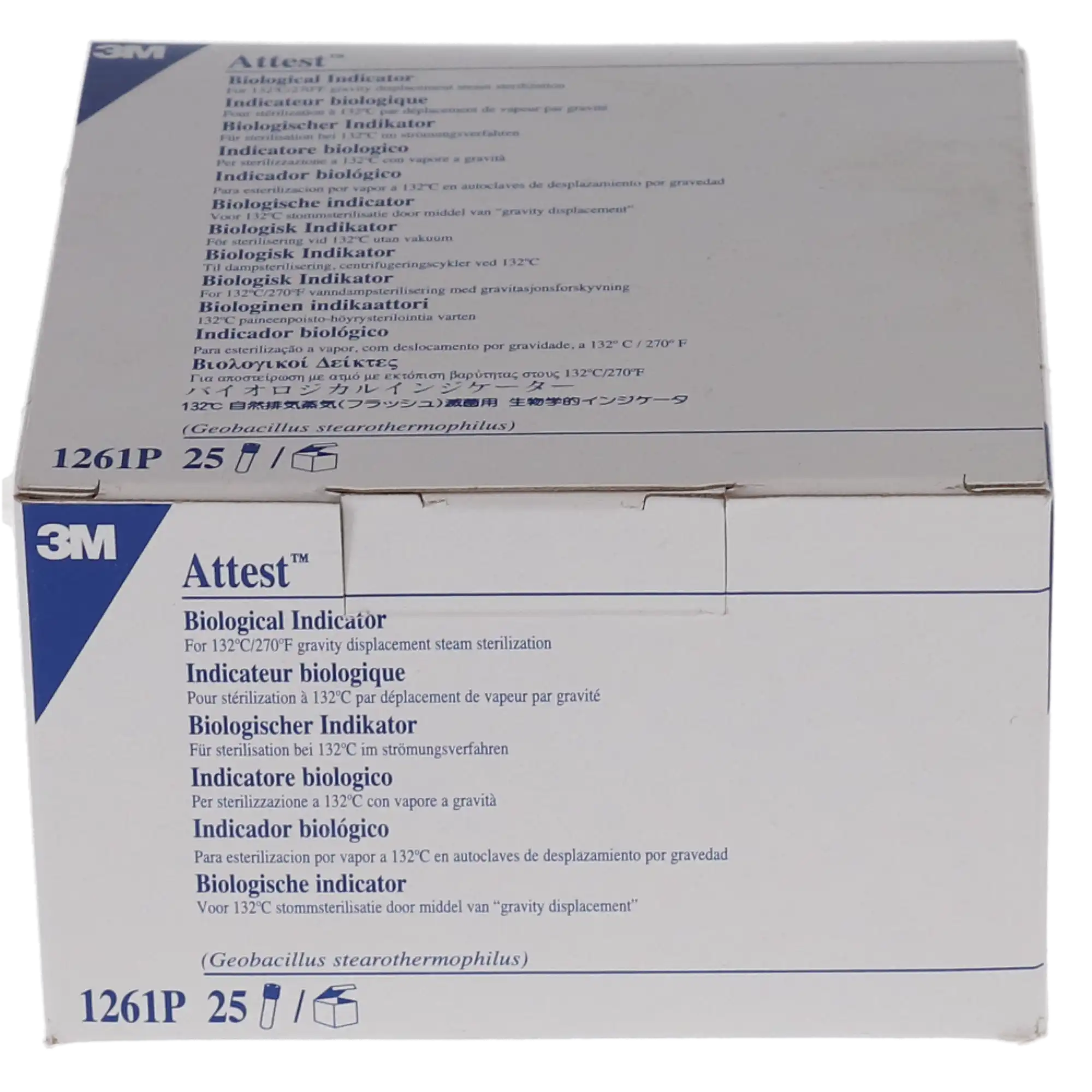 3M Attest Biological Indicator for Steam Sterilization, 270°F/132°C Gravity Displacement, 24-Hour Verification, Blue Cap, 25/Box, 1261P thumbnail 10