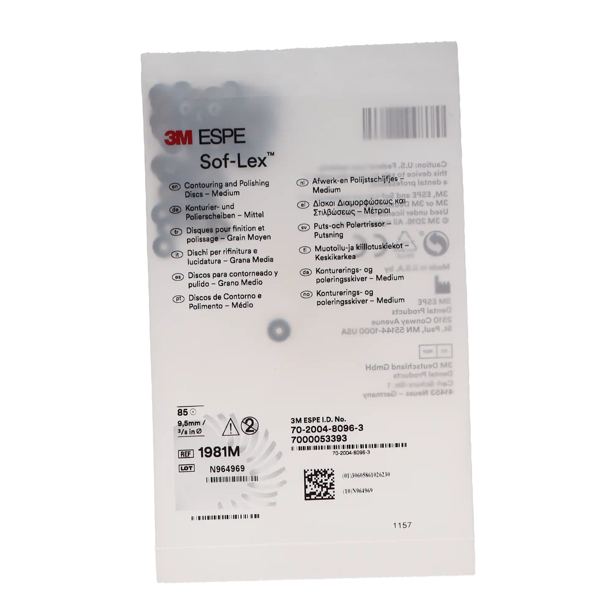 3M Sof-Lex Contouring and Polishing Pop-On Discs, 3/8" Diameter, Medium, Dark Blue, 85/Pk, 1981M thumbnail 8