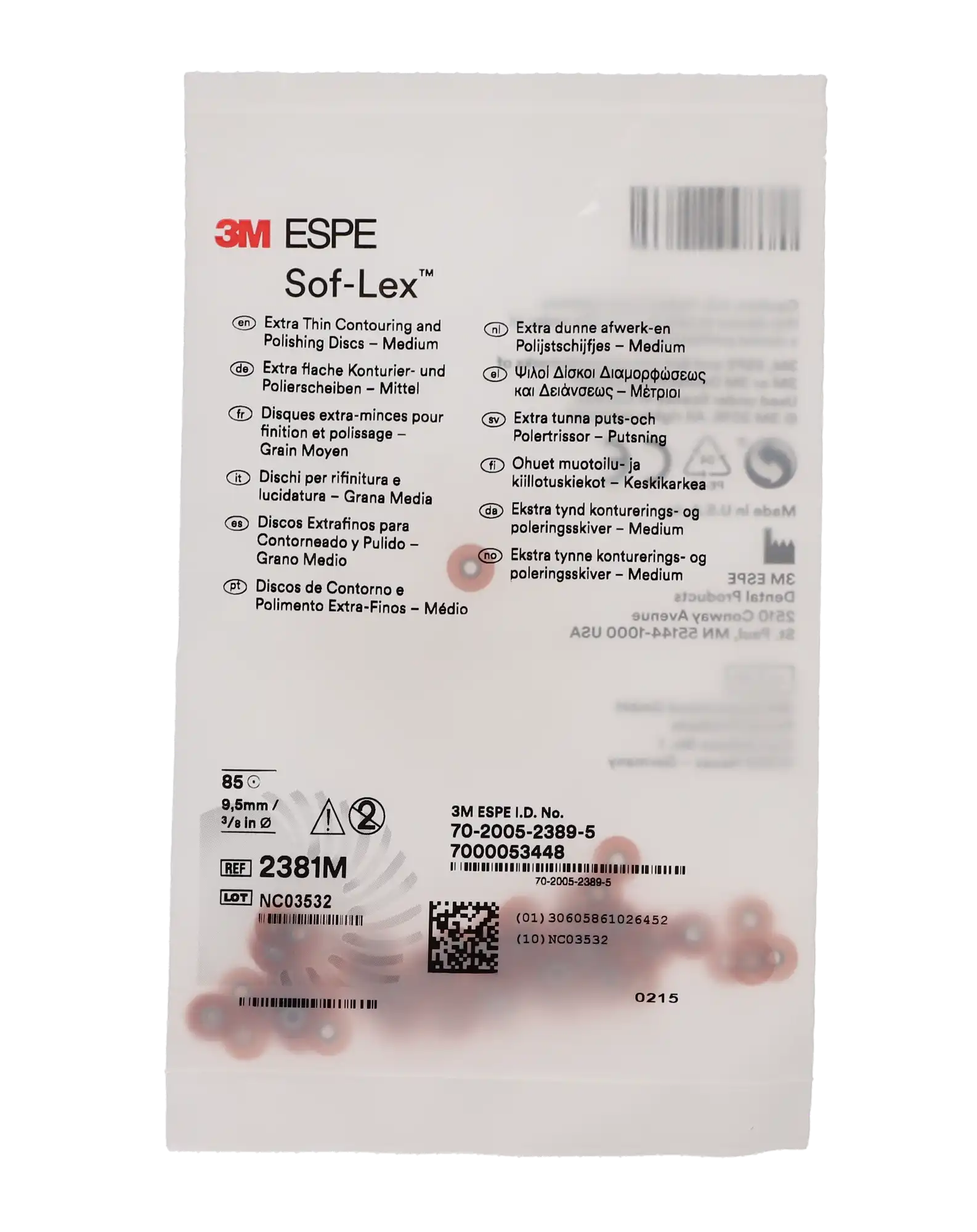3M Sof-Lex XT Extra-Thin Contouring and Polishing Discs, Pop-On, 3/8" Diameter, Medium (Orange), 85/Pk, 2381M thumbnail 8