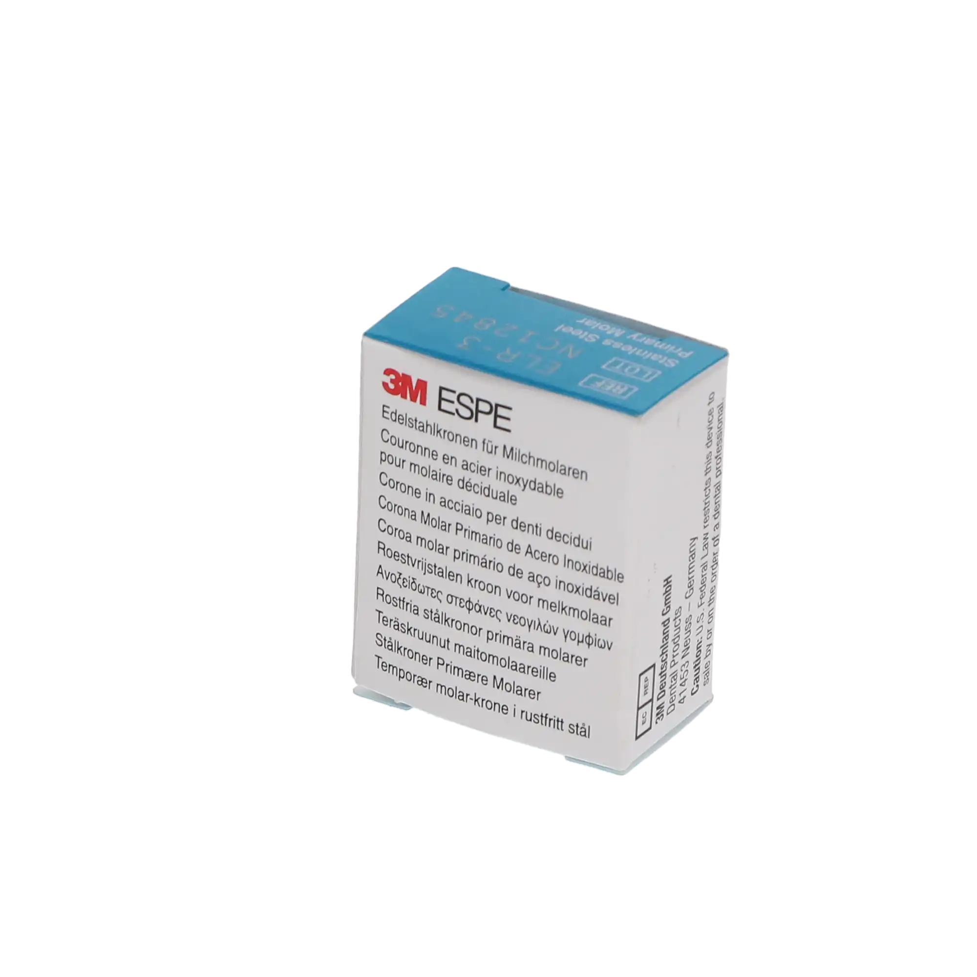 3M™ ESPE™ Stainless Steel Primary Molar Crown, Size ELR3, Lower Right Second Primary Molar, Box of 5 thumbnail 6