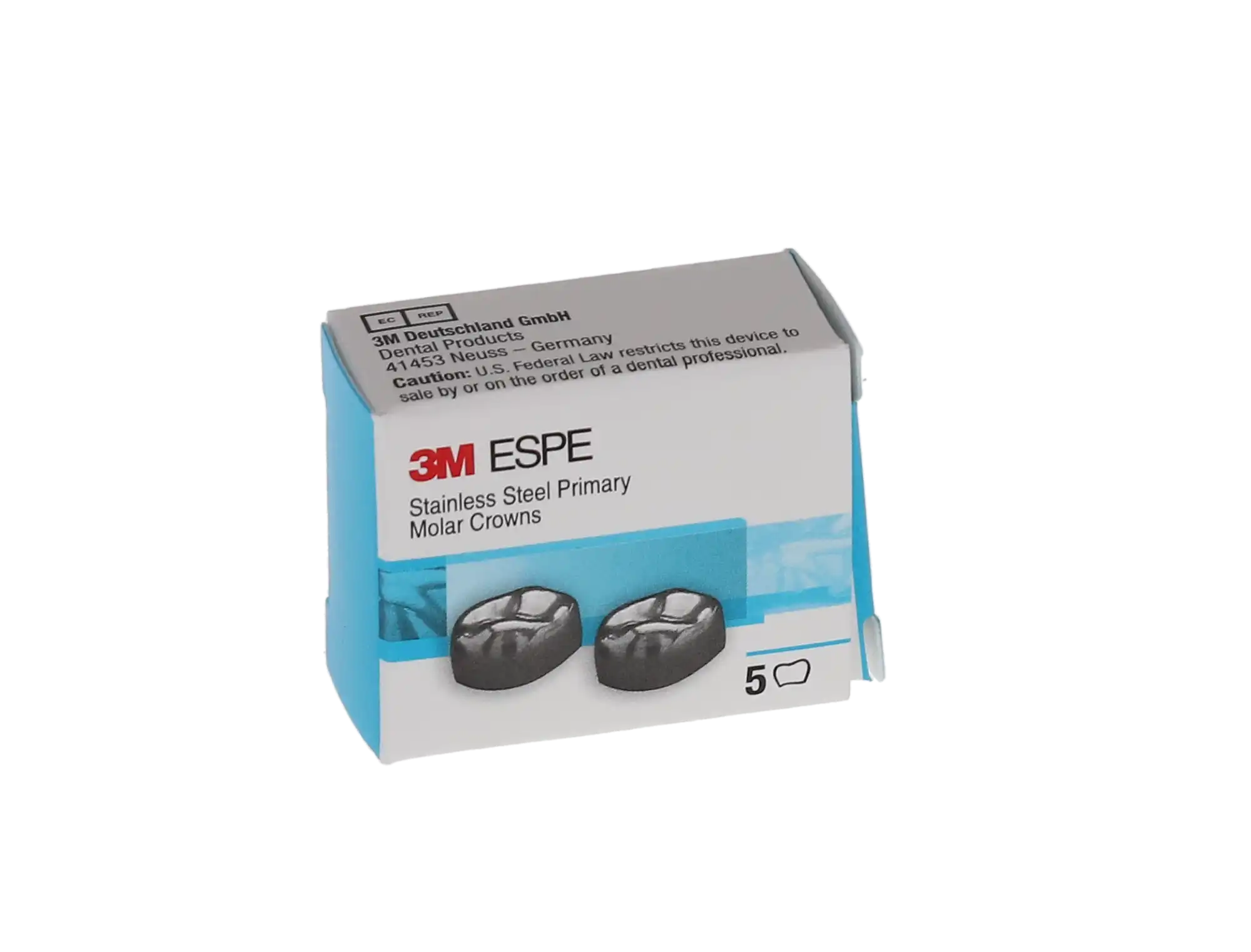 3M™ ESPE™ Stainless Steel Primary Molar Crown, Size 4, Lower Right Second Primary Molar, ELR4, Box of 5 thumbnail 5