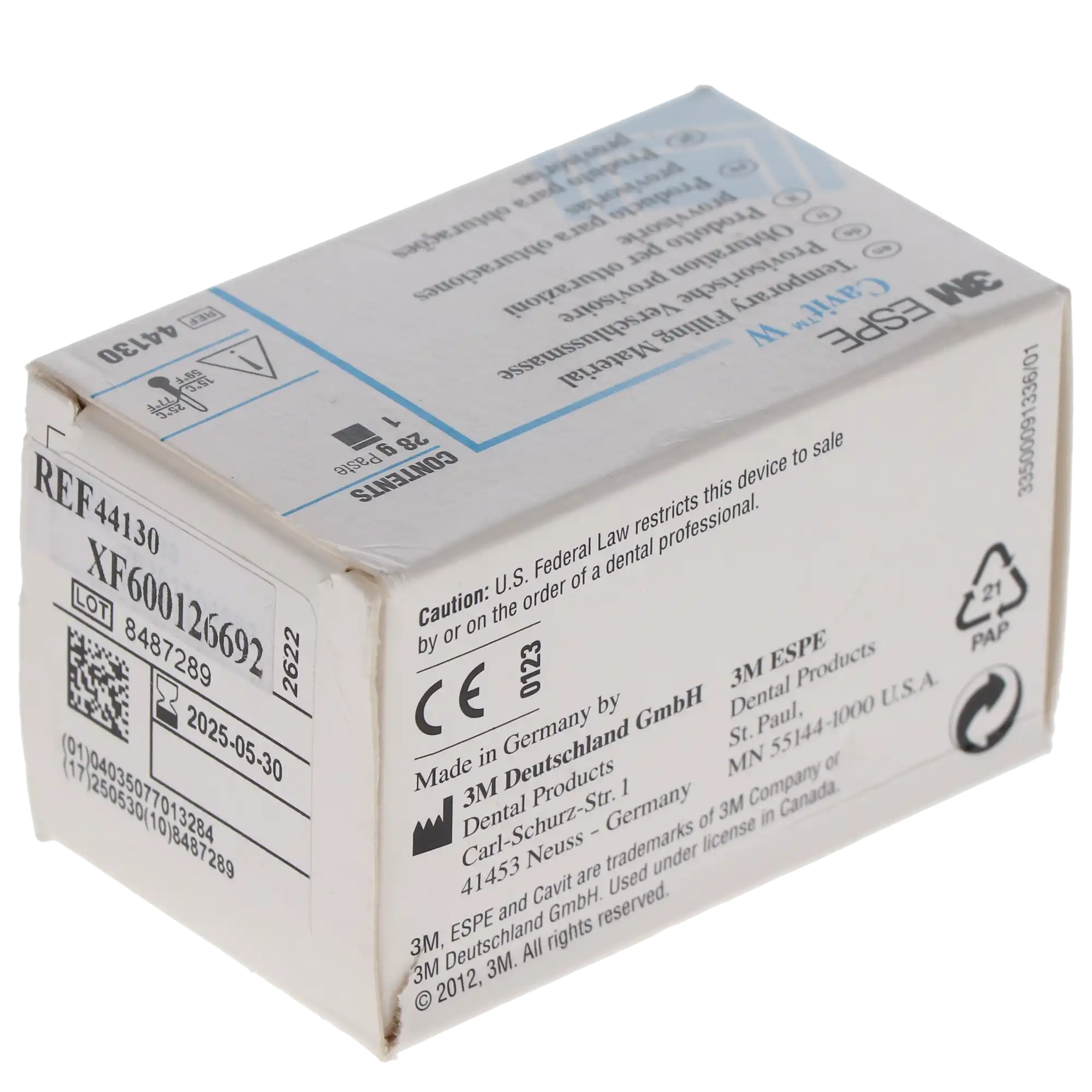 Cavit-W Temporary Filling Material, Medium Set, White, 28 g Jar, 1/Pk, 44130 thumbnail 8