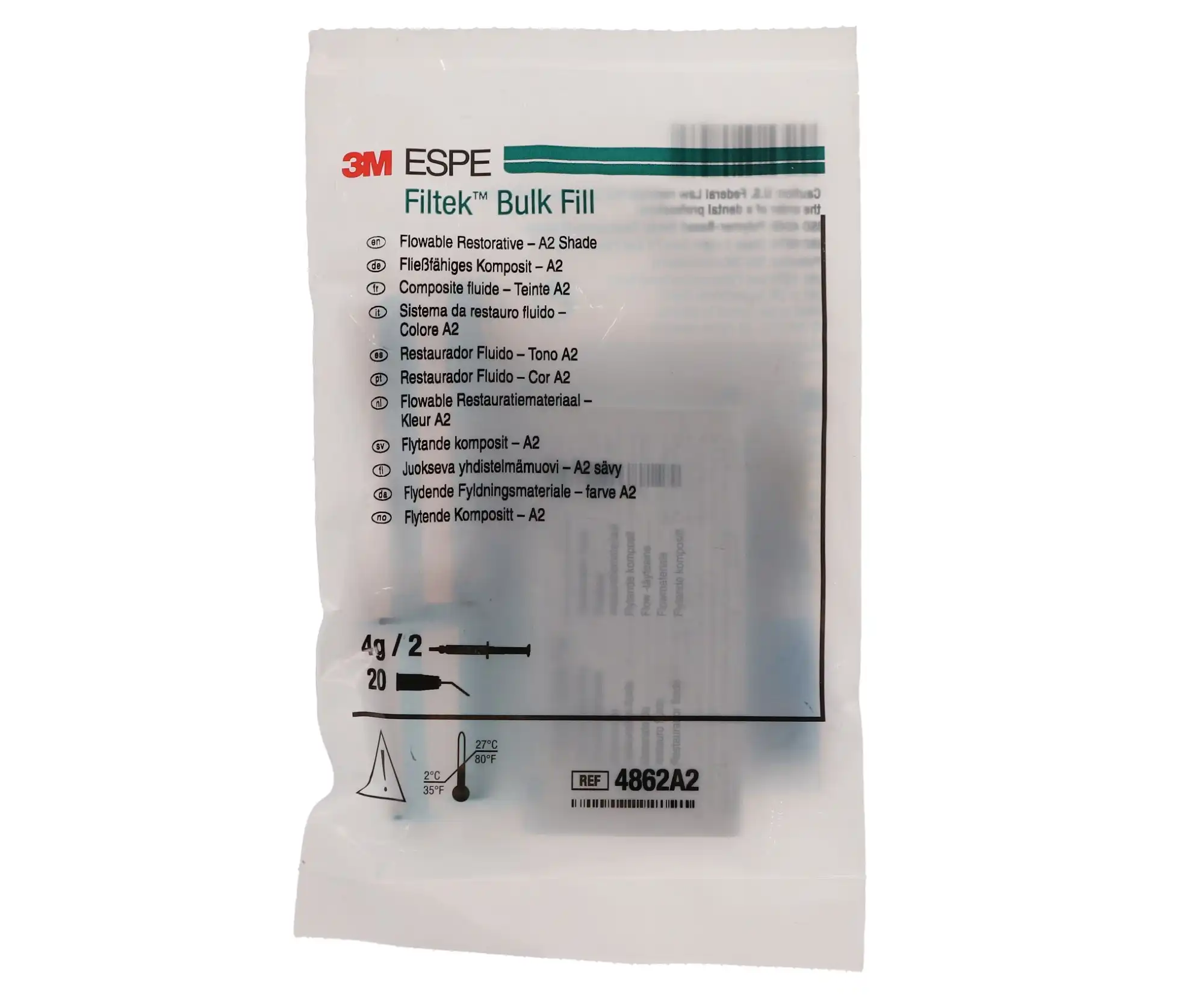Filtek Bulk Fill Flowable Restorative Syringe Refill, Shade A2, 2 x 2g Syringes, 20 Tips, 4862A2 thumbnail 13